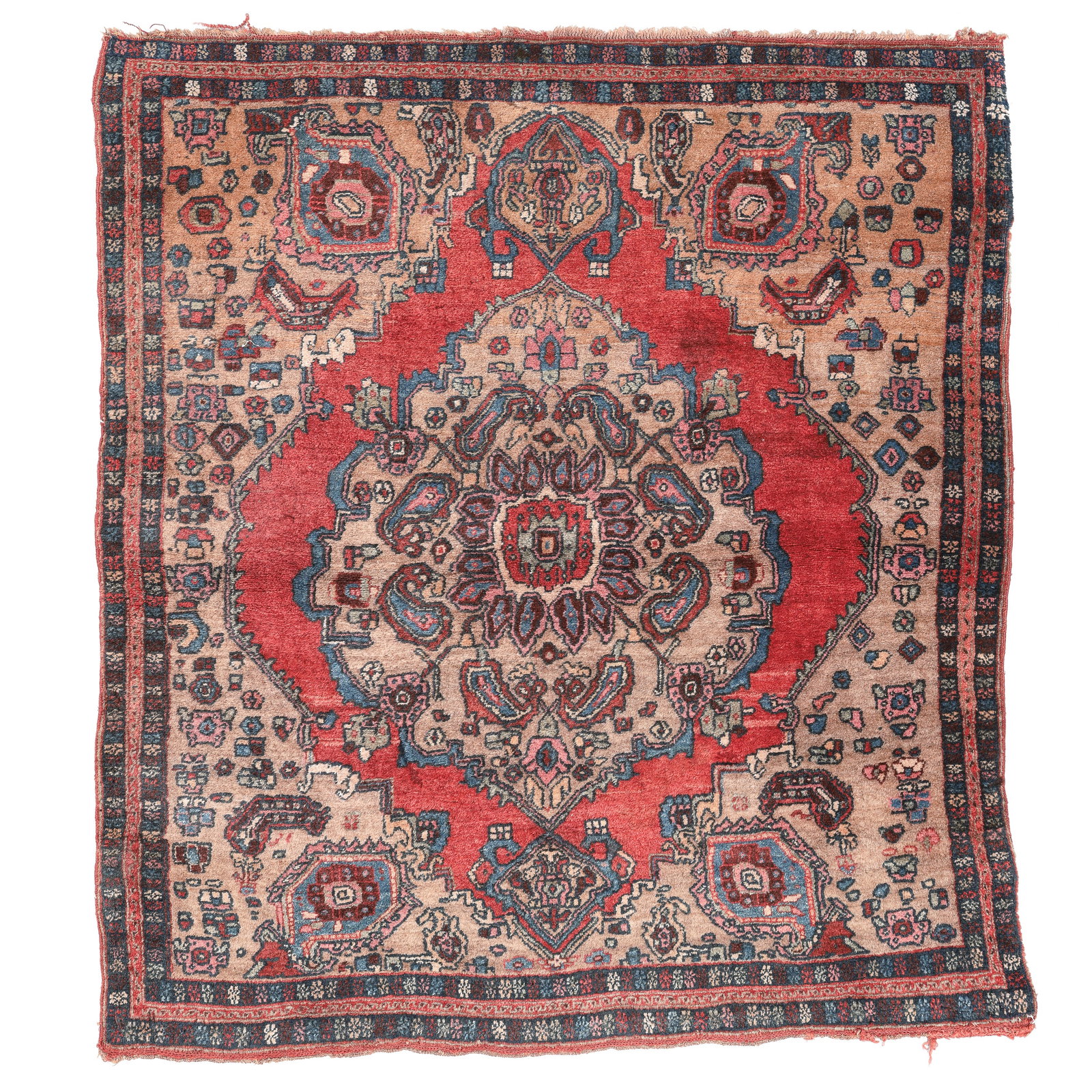 Fine Bidjar Small Rug, Persia, Late 19th C., 3'9'' x 4'2'' (1 of 5)