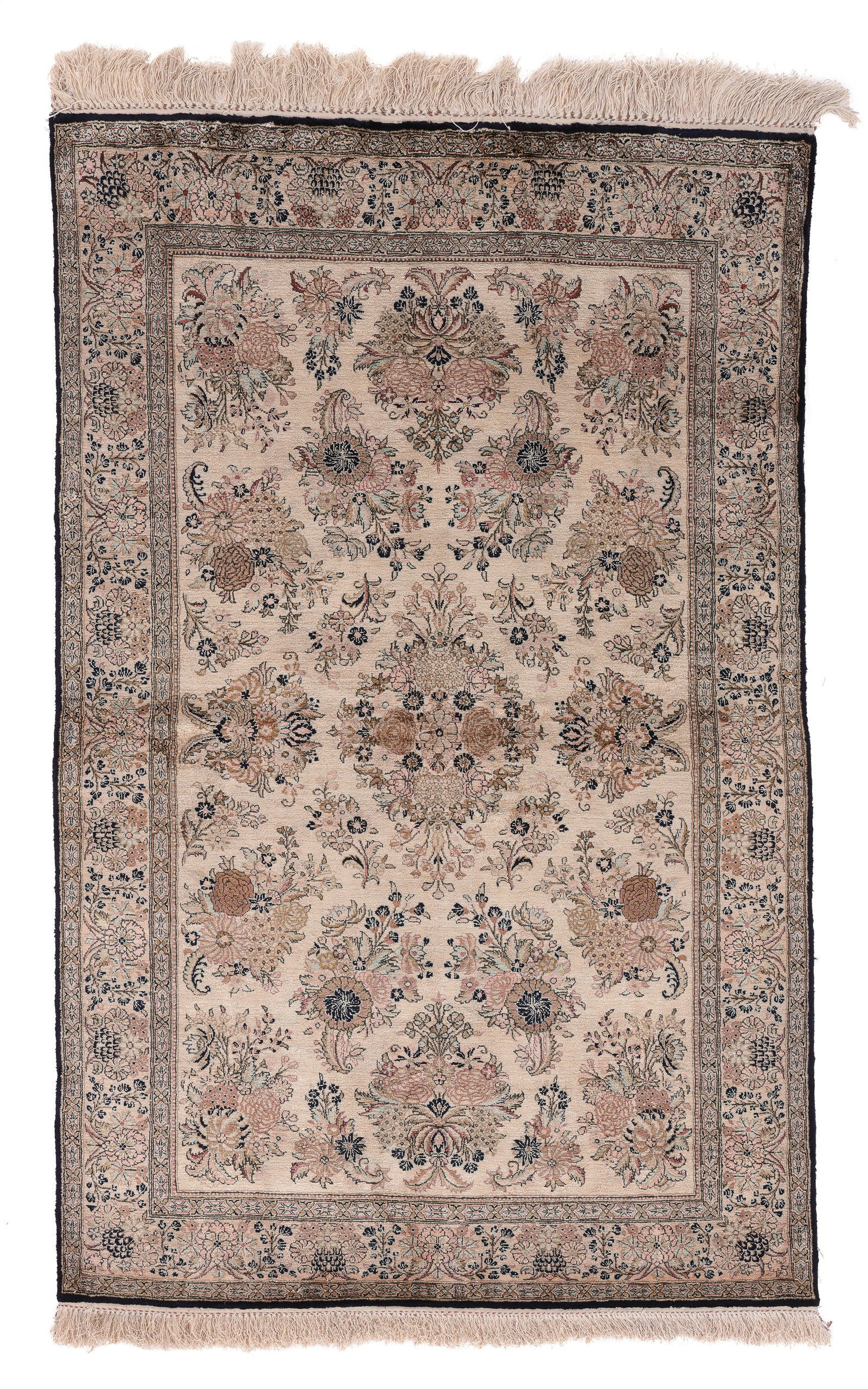 Silk Qum Rug, Persia, Late 20th C., 3'6'' x 5'6'' (1 of 6)