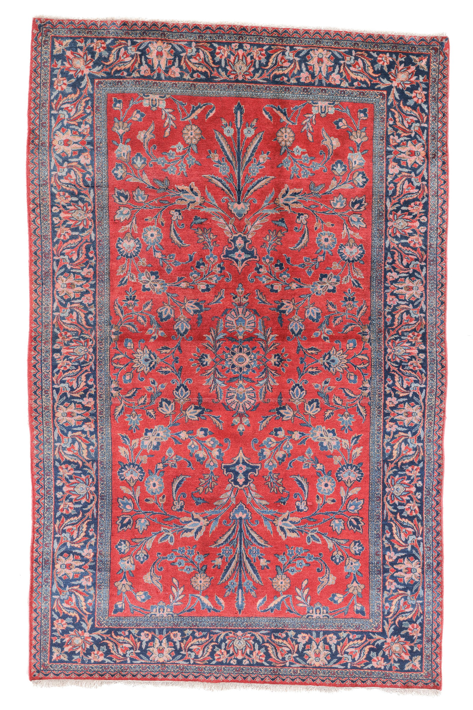 Kashan Rug, Persia, Ca. 1930, 4'3'' x 6'8'': Kashan Rug, Persia, Ca. 1930, 4'3'' x 6'8'' (130 x 203 cm). Weight: 18 lbs. Material: wool pile, cotton warp, cotton weft.