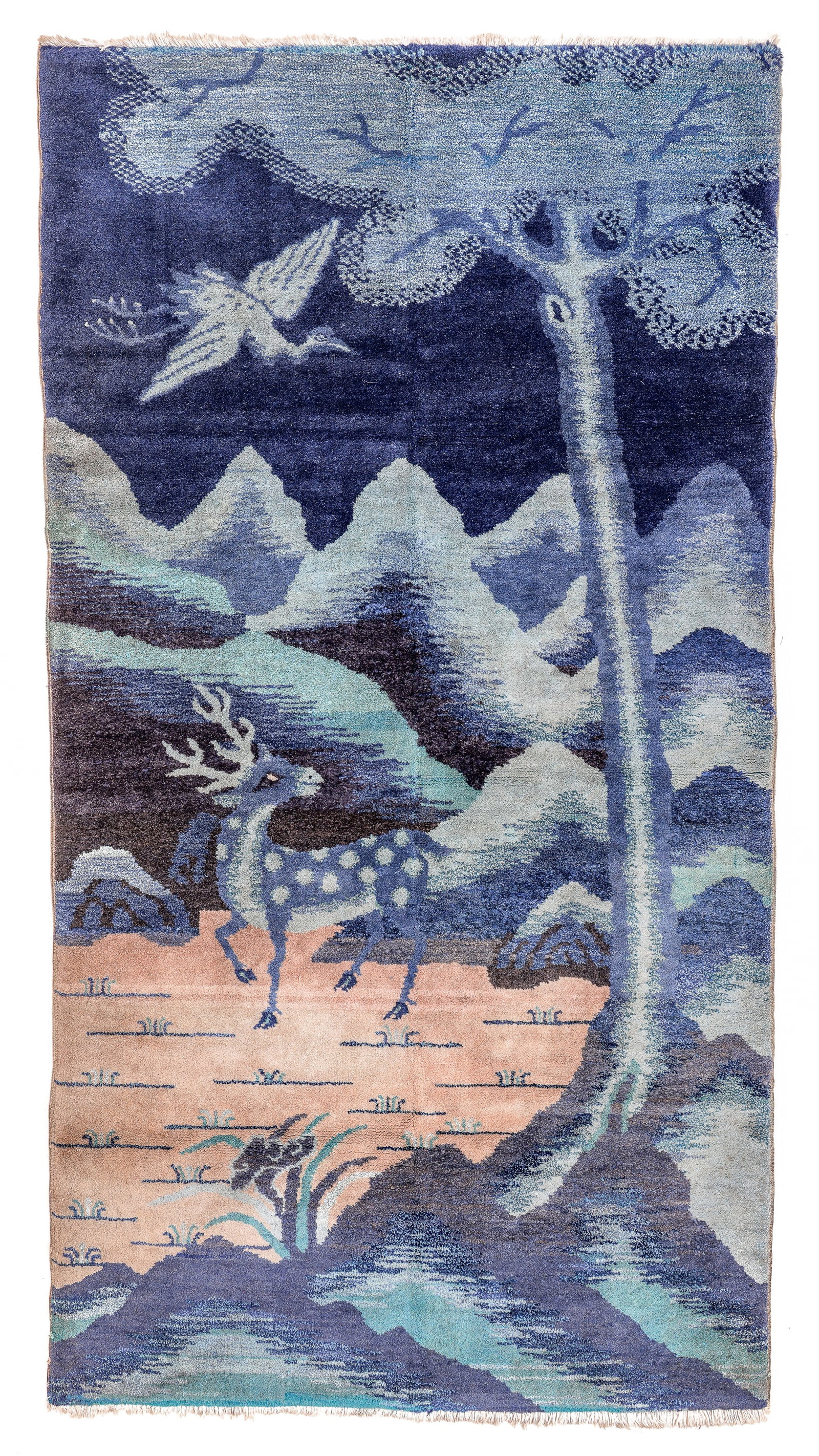 Pao Tao Pictorial Rug, China, Ca. 1890, 3'4'' x 6'4'' (1 of 6)