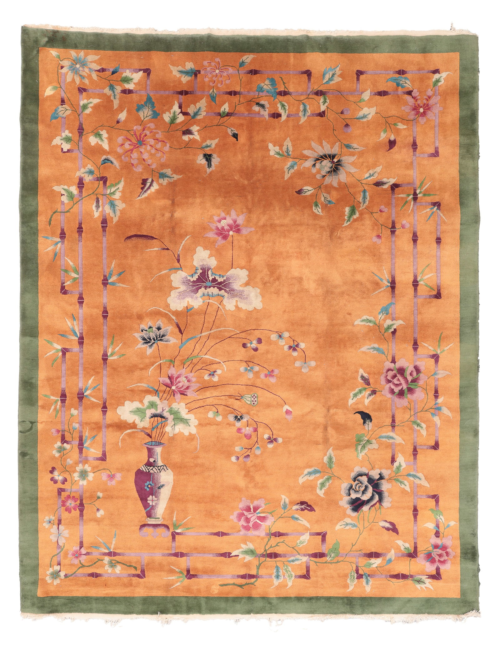 Chinese Art Deco Rug, Ca. 1930's/40's, 9'0'' x 11'5'' (1 of 8)
