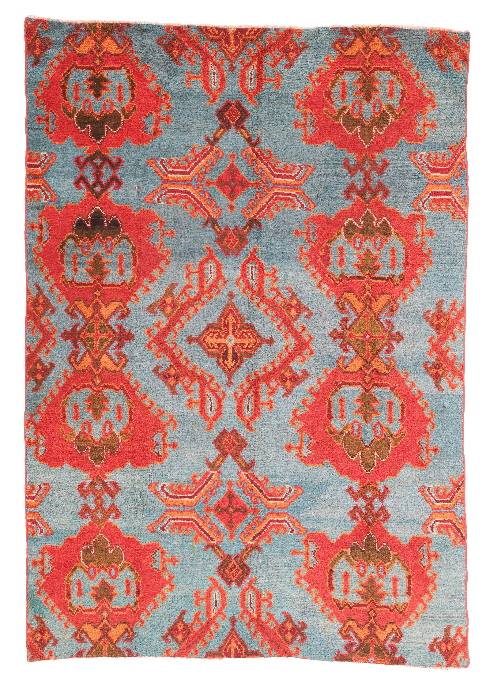 Oushak Rug, Turkey, Ca. 1900, 7'0'' x 10'0'': Oushak Rug, Turkey, Ca. 1900, 7'0'' x 10'0'' (213 x 305 cm). Weight: 35 lbs. Material: wool pile, wool warp, wool weft.
