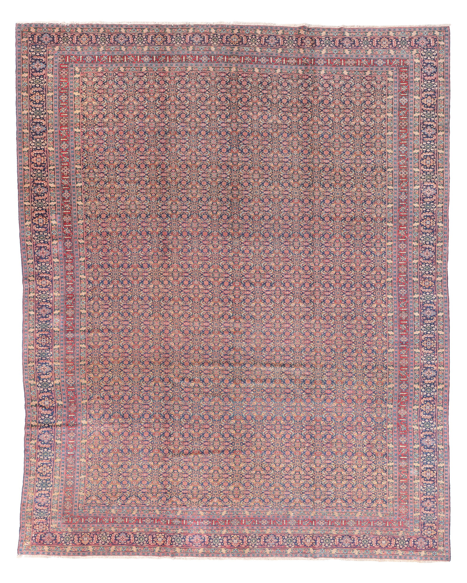 Fine Roomsize Senneh Rug, Persia, Early 20th C., 10'0'' x 12'7'': Fine Roomsize Senneh Rug, Persia, Early 20th C., 10'0'' x 12'7'' (305 x 384 cm). Weight: 45 lbs. Material: wool pile, cotton warp, cotton weft.