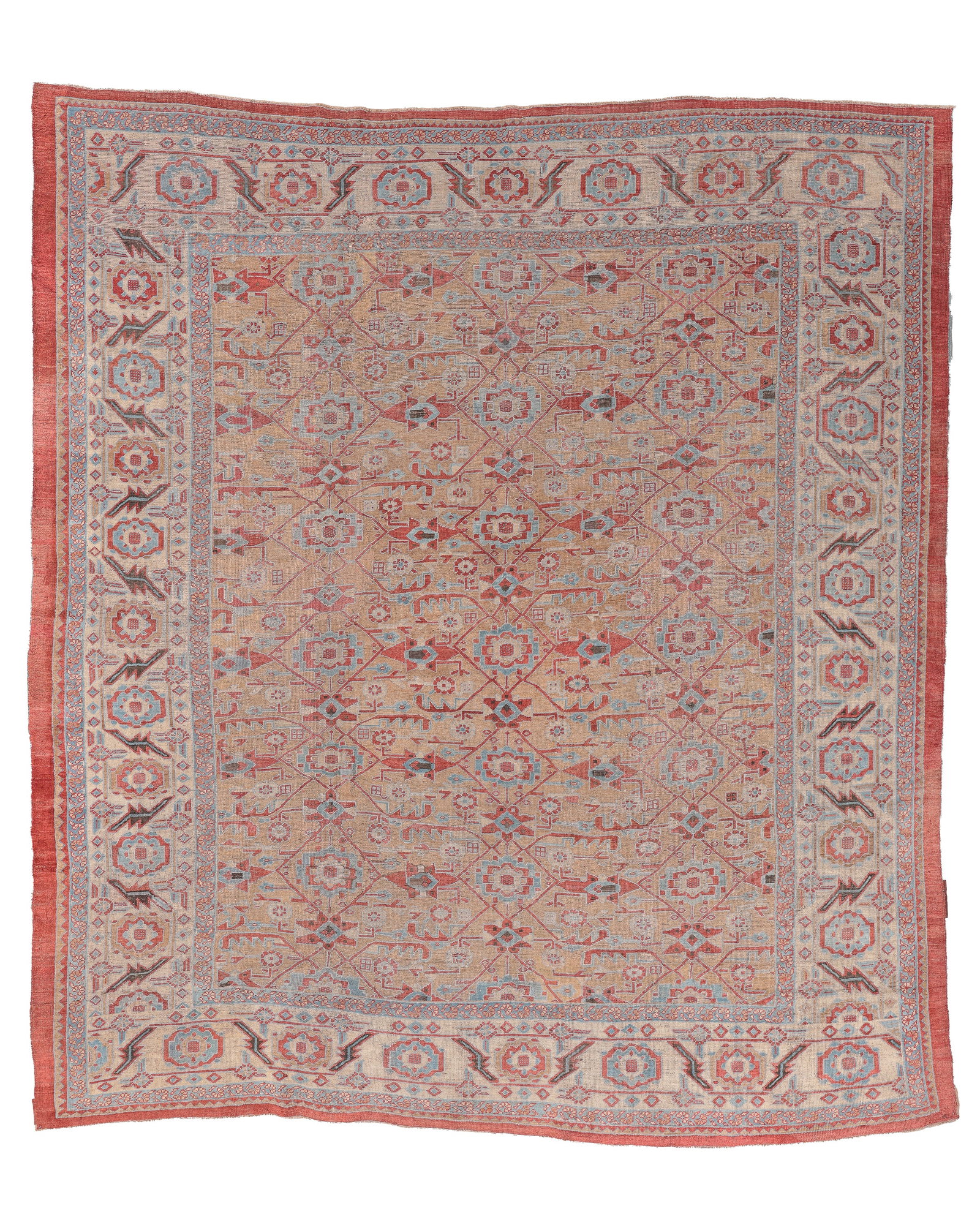 Bakshaish Rug, Persia, Late 19th C., 11'0'' x 12'7'': Bakshaish Rug, Persia, Late 19th C., 11'0'' x 12'7'' (335 x 384 cm). Weight: 48 lbs. Wool. Areas of repair and repiling.