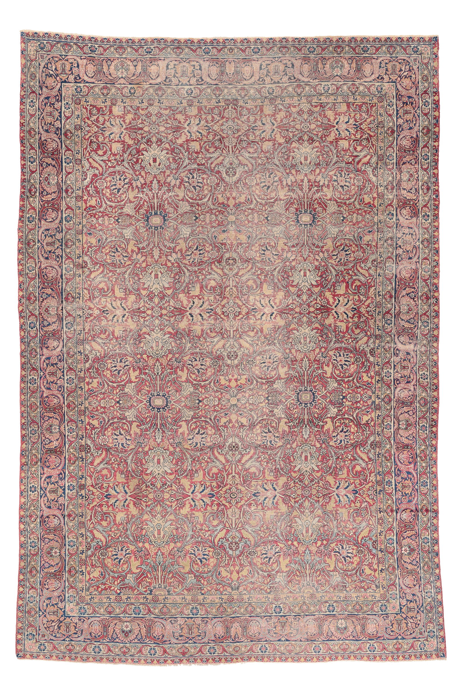 Shabby Chic Lavar Kerman Rug, Persia, Late 19th C., 9'2'' x 13'6'' (1 of 7)