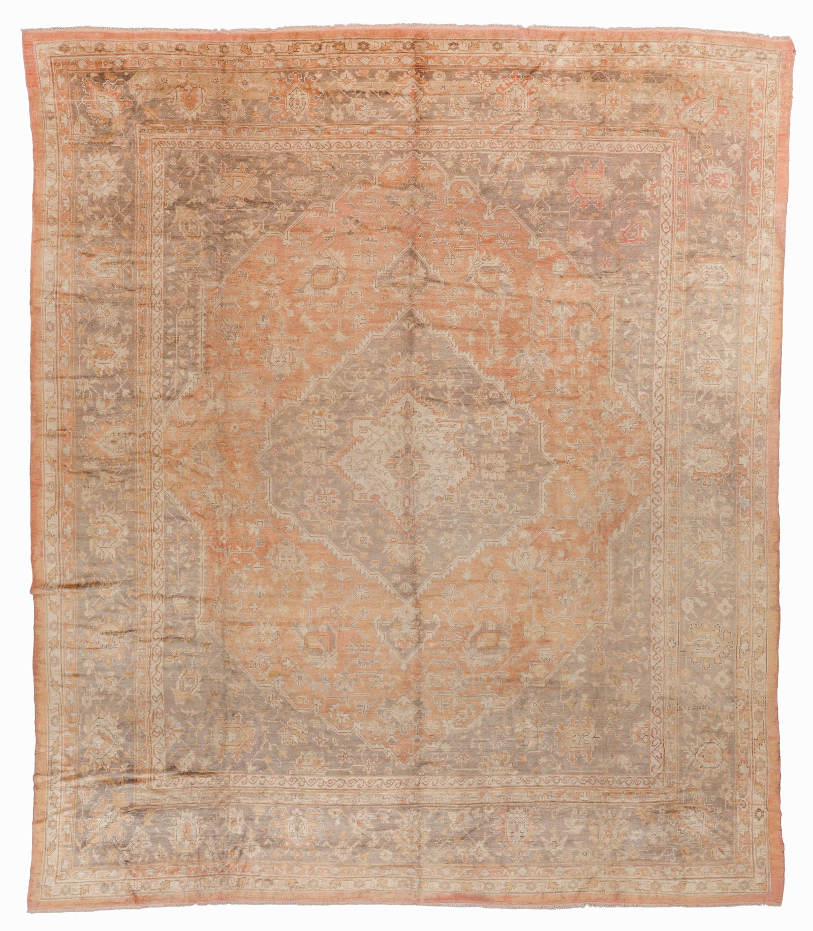Palace-Size Oushak Rug, Turkey, Ca. 1900, 16'10'' x 19'6'' (1 of 5)