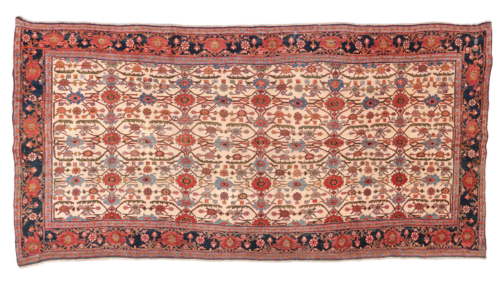 Bidjar Rug, Persia, Late 19th C., 5'6'' x 11'0'': Bidjar Rug, Persia, Late 19th C., 5'6'' x 11'0'' (168 x 335 cm). Weight: 51 lbs. Material: wool pile, wool warp, wool weft. Rug as presented has the warps running