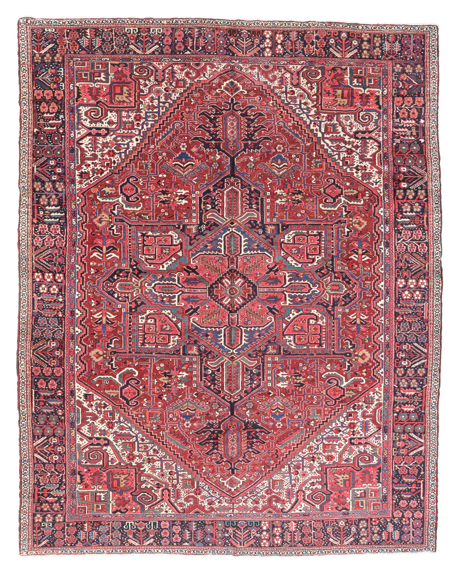 Heriz Rug, Persia, Mid 20th C., 10'8'' x 13'3'': Heriz Rug, Persia, Mid 20th C., 10'8'' x 13'3'' (325 x 404 cm). Weight: 75 lbs. Material: wool pile, cotton warp, cotton weft.