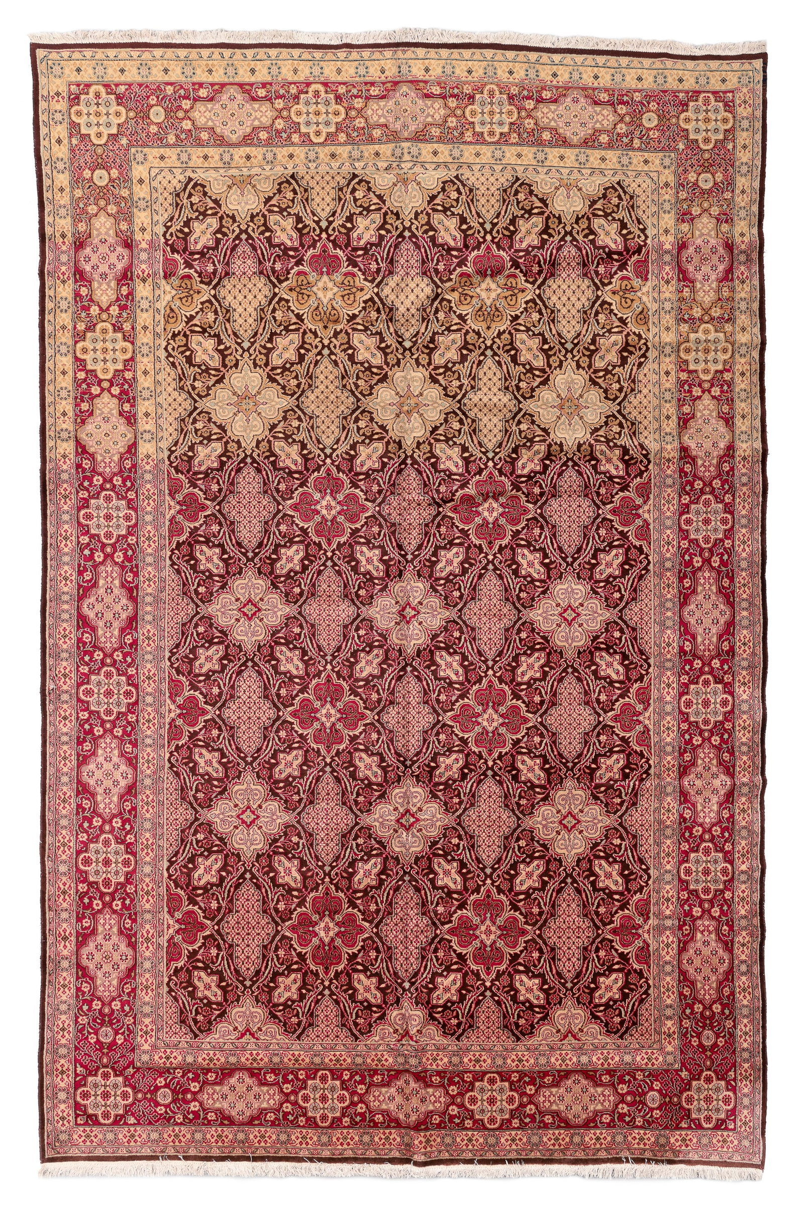 Tabriz Rug, Persia, Mid/Late 20th C., 8'0'' x 12'4'': Tabriz Rug, Persia, Mid/Late 20th C., 8'0'' x 12'4'' (244 x 376 cm). Weight: 53 lbs. Material: wool pile, cotton warp, cotton weft.