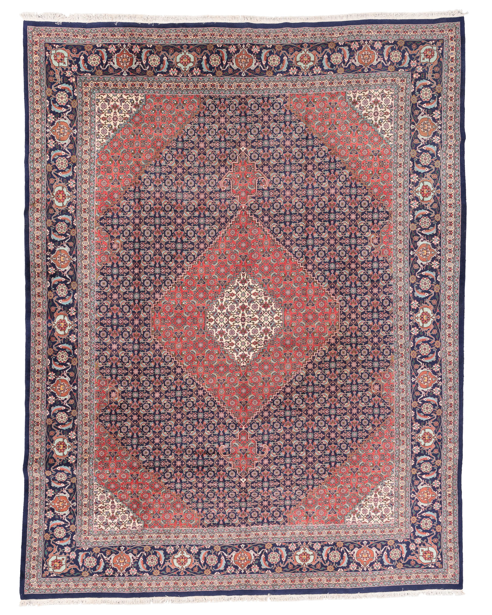 Tabriz Rug, Persia, Late 20th C., 9'6'' x 12'5'': Tabriz Rug, Persia, Late 20th C., 9'6'' x 12'5'' (290 x 378 cm). Weight: 80 lbs. Material: wool pile, cotton warp, cotton weft.