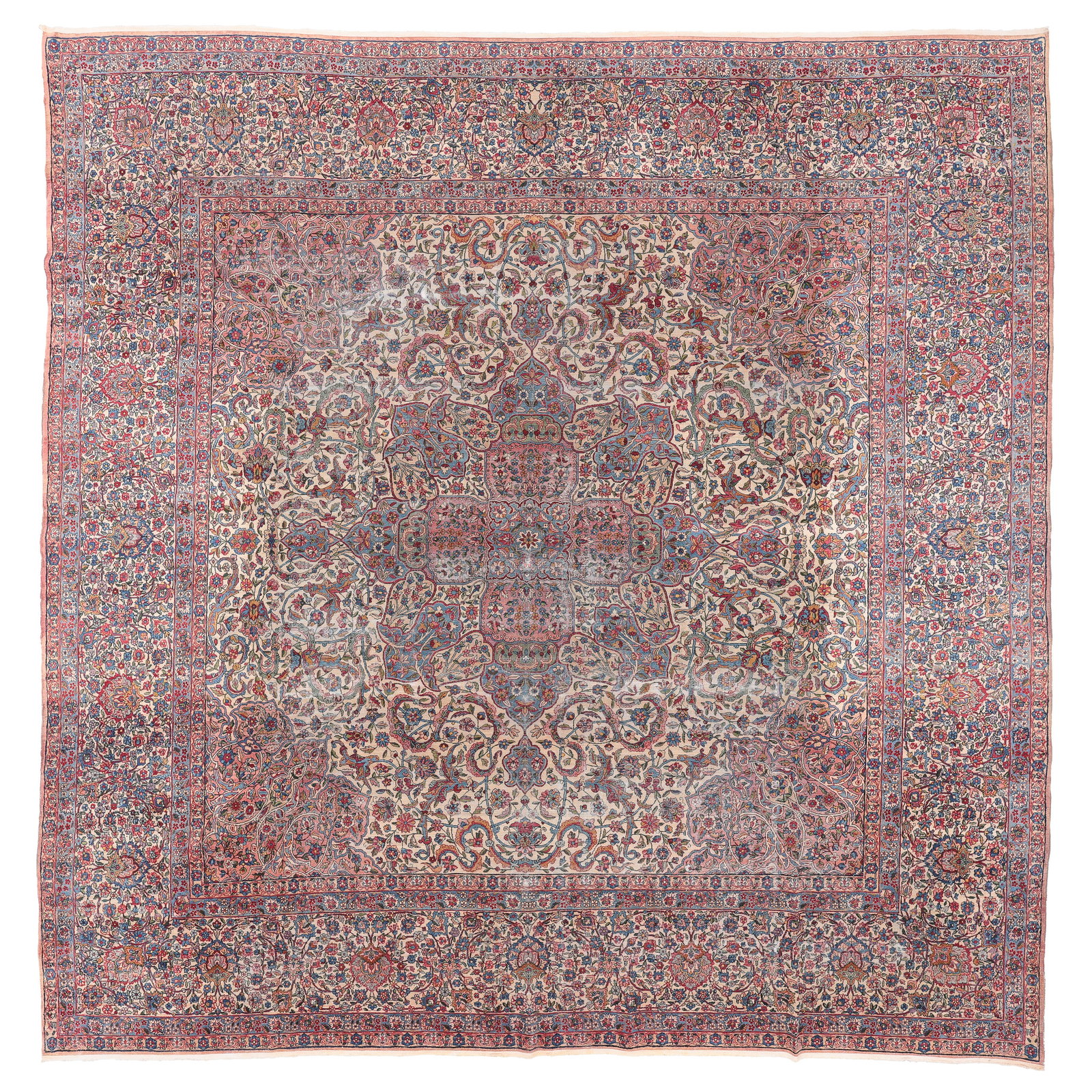 Mansion-Size Square Kerman Rug, Persia, Ca. 1910, 13'7'' x 13'10'' (1 of 10)
