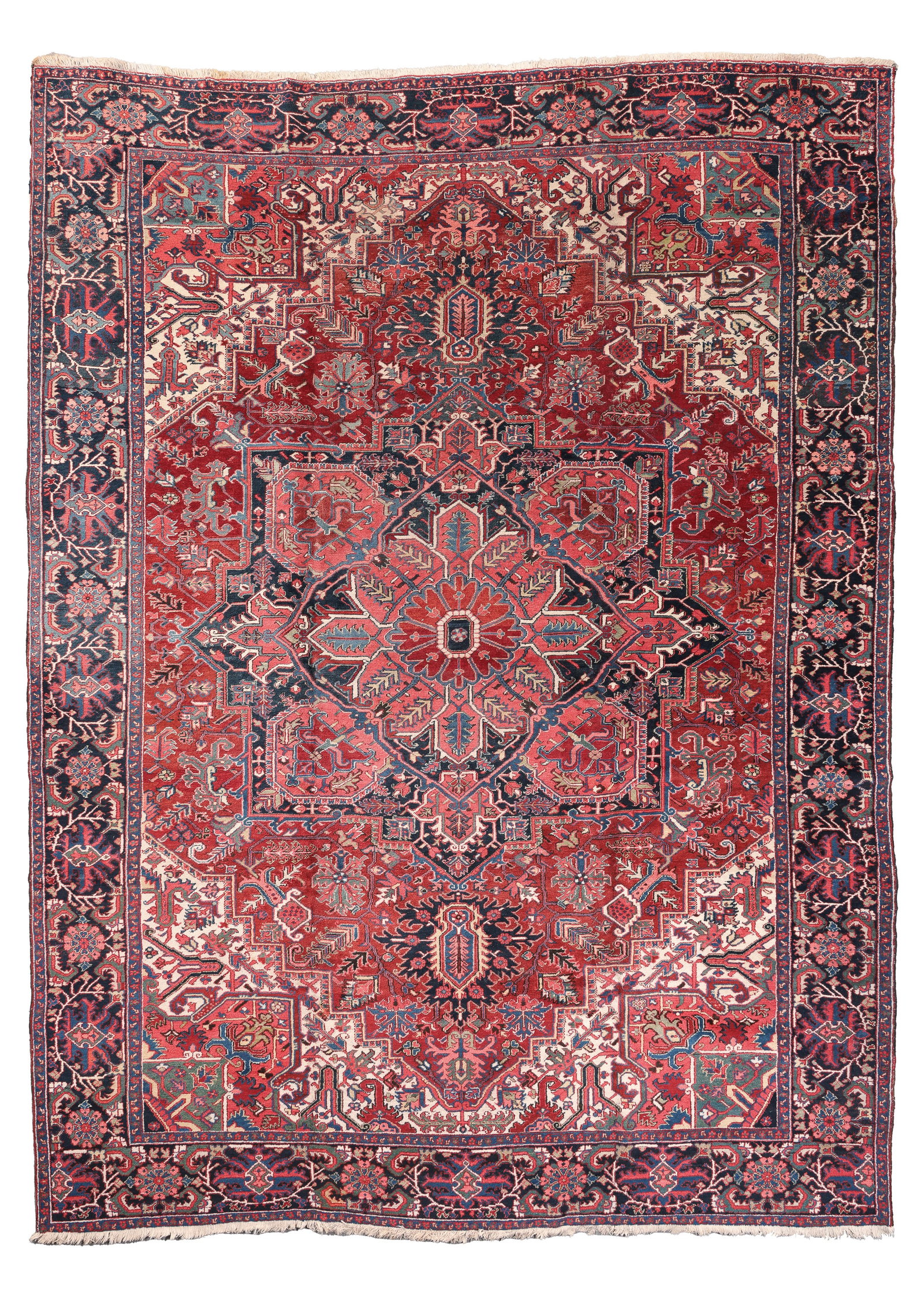 Heriz Rug, Persia, Ca. 1950, 10'4'' x 14'0'': Heriz Rug, Persia, Ca. 1950, 10'4'' x 14'0'' (315 x 427 cm). Weight: 113 lbs. Material: wool pile, cotton warp, cotton weft.