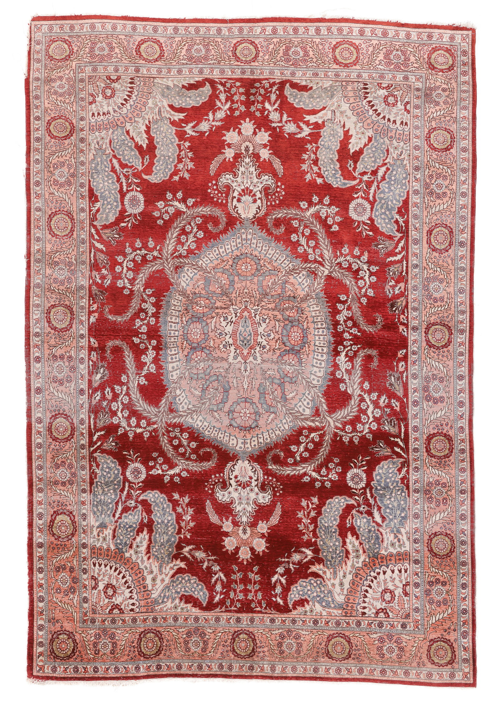 Tabriz Silk Rug, Persia, Mid/Late 20th C., 4'11'' x 7'2'' (1 of 6)