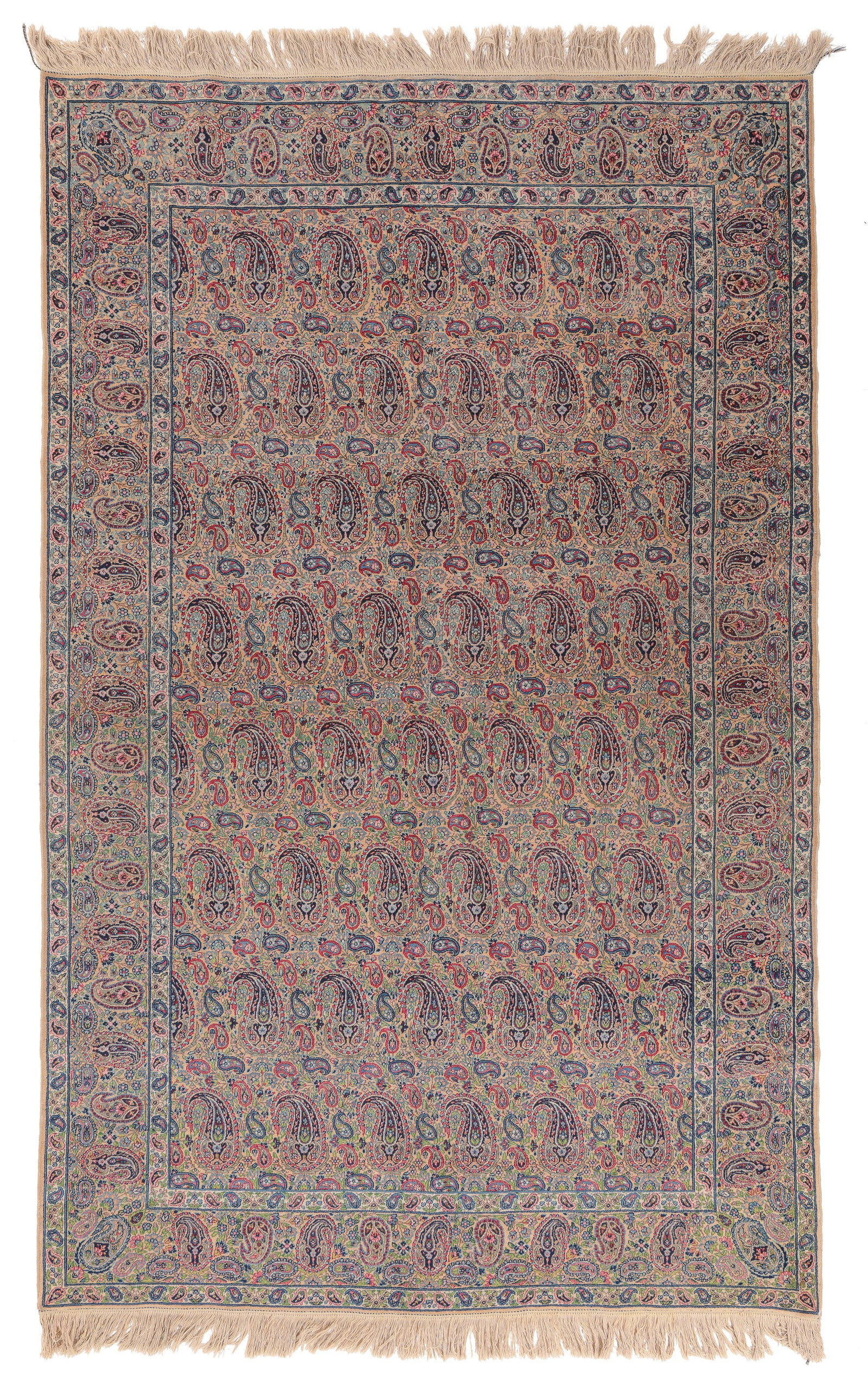 Kerman Boteh Rug, Persia, Early 20th C., 5'1'' x 8'1'': Kerman Boteh Rug, Persia, Early 20th C., 5'1'' x 8'1'' (155 x 246 cm). Weight: 16 lbs. Material: wool pile, cotton warp, cotton weft.