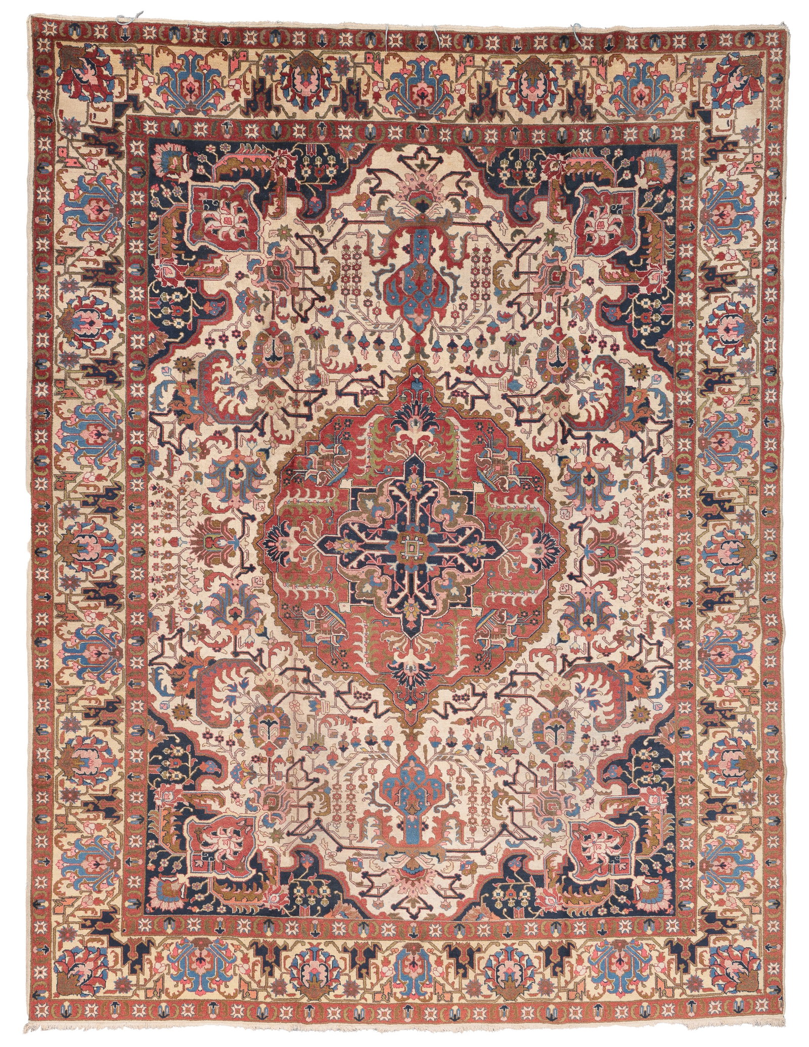 Tabriz Rug, Persia, Mid 20th C., 9'5'' x 12'5'': Tabriz Rug, Persia, Mid 20th C., 9'5'' x 12'5'' (287 x 378 cm). Weight: 66 lbs. Material: wool pile, cotton warp, cotton weft.