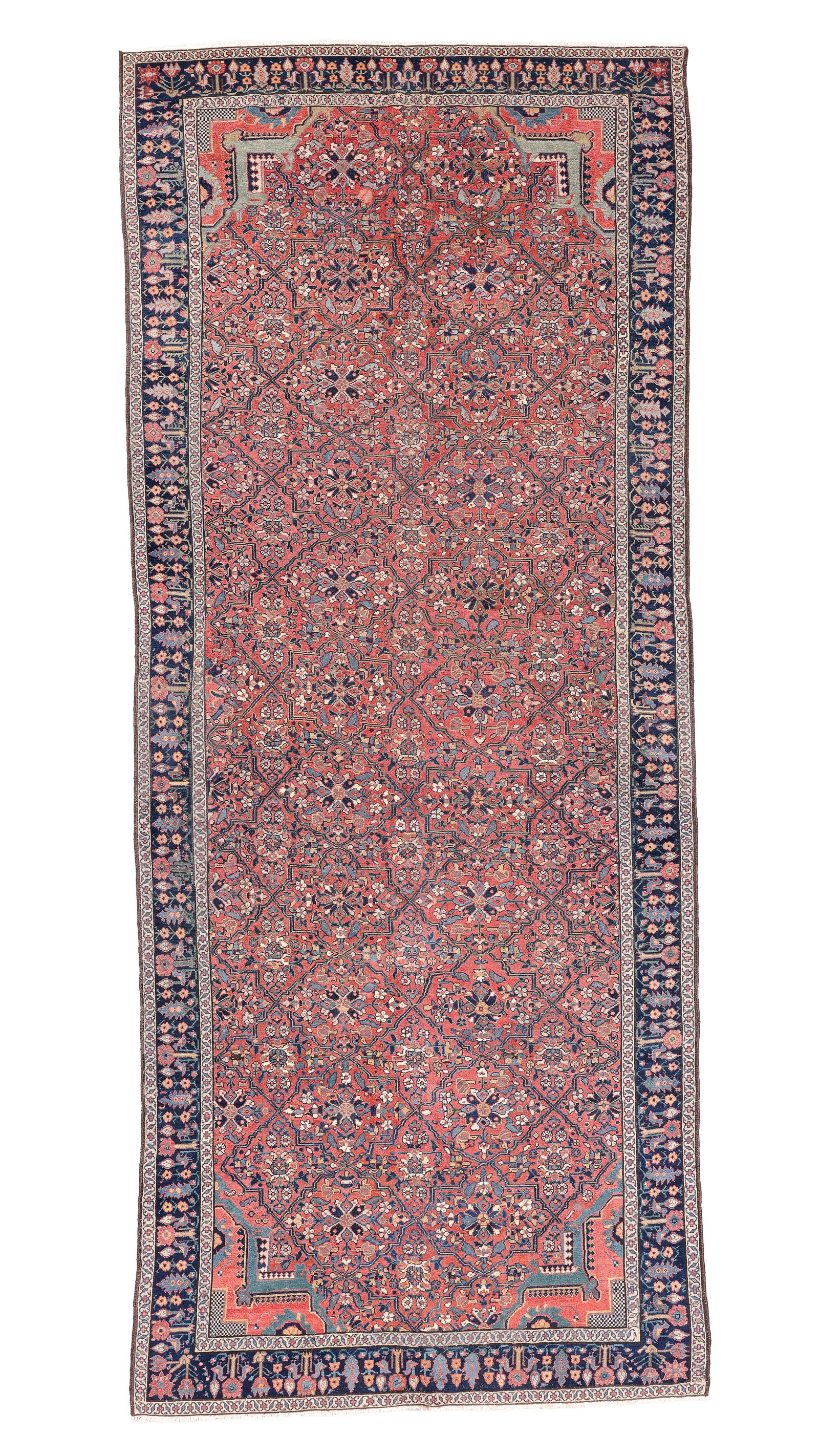 West Persian Kurd Gallery Rug, Ca. 1900, 6'8'' x 15'11'' (1 of 8)