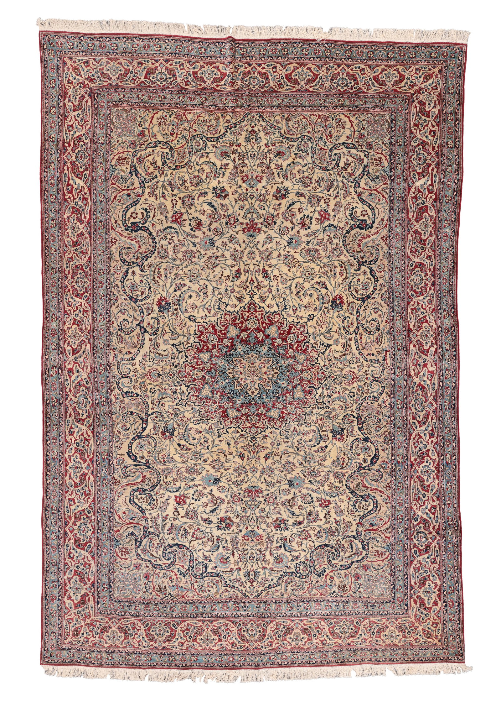 Tudeshk Rug, Persia, Mid 20th C., 8'1'' x 12'3'': Tudeshk Rug, Persia, Mid 20th C., 8'1'' x 12'3'' (246 x 373 cm). Weight: 44 lbs. Material: wool pile, cotton warp, cotton weft.