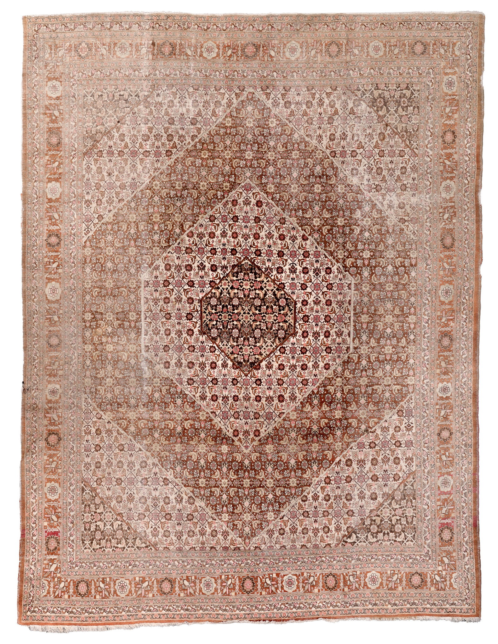 Tabriz Rug, Persia, Ca. 1900, 9'2'' x 12'3'': Tabriz Rug, Persia, Ca. 1900, 9'2'' x 12'3'' (279 x 373 cm). Weight: 55 lbs. Material: wool pile, cotton warp, cotton weft.
