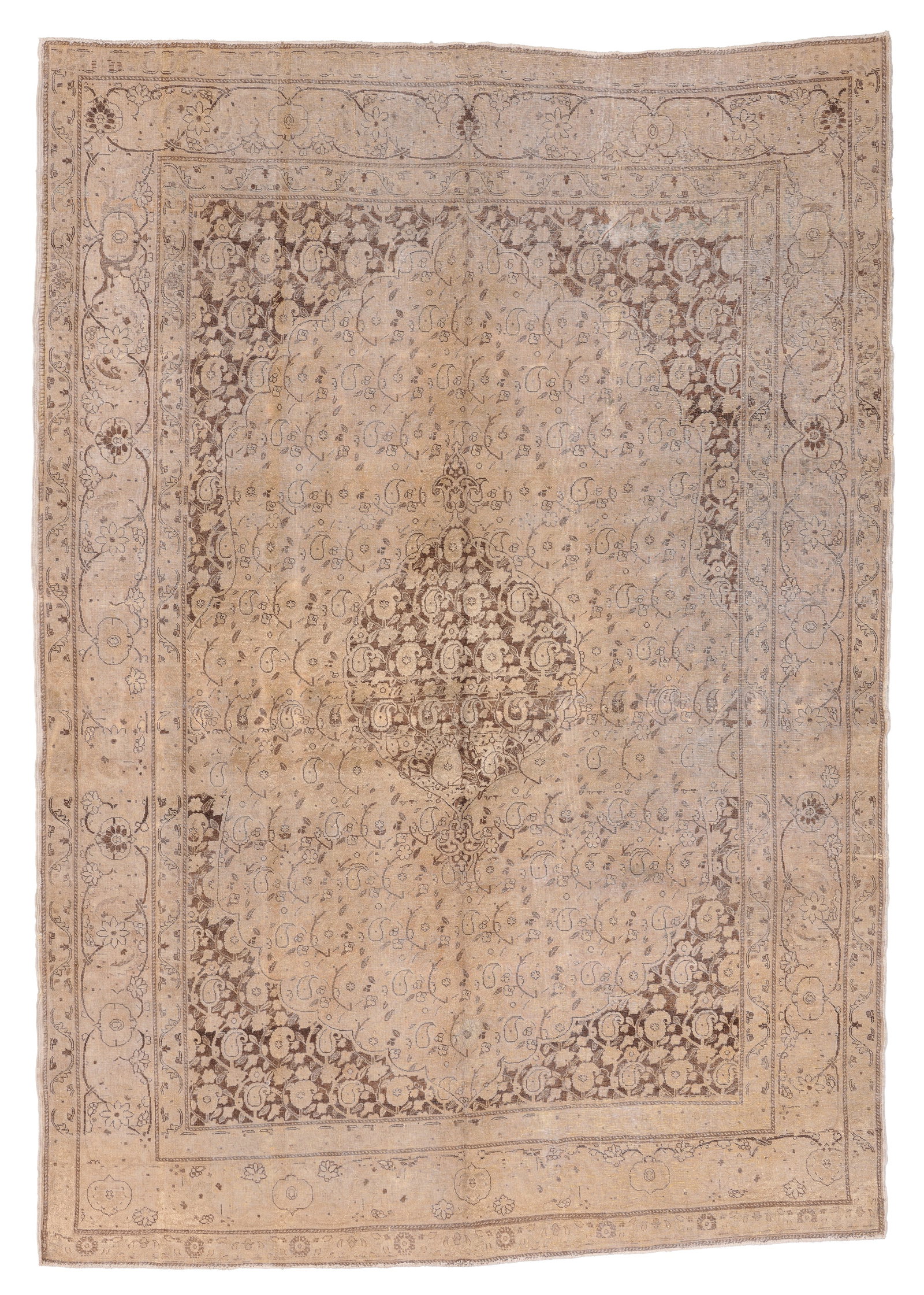 Tabriz Rug, Persia, Ca. 1900, 7'5'' x 10'3'': Tabriz Rug, Persia, Ca. 1900, 7'5'' x 10'3'' (226 x 312 cm). Weight: 35 lbs.