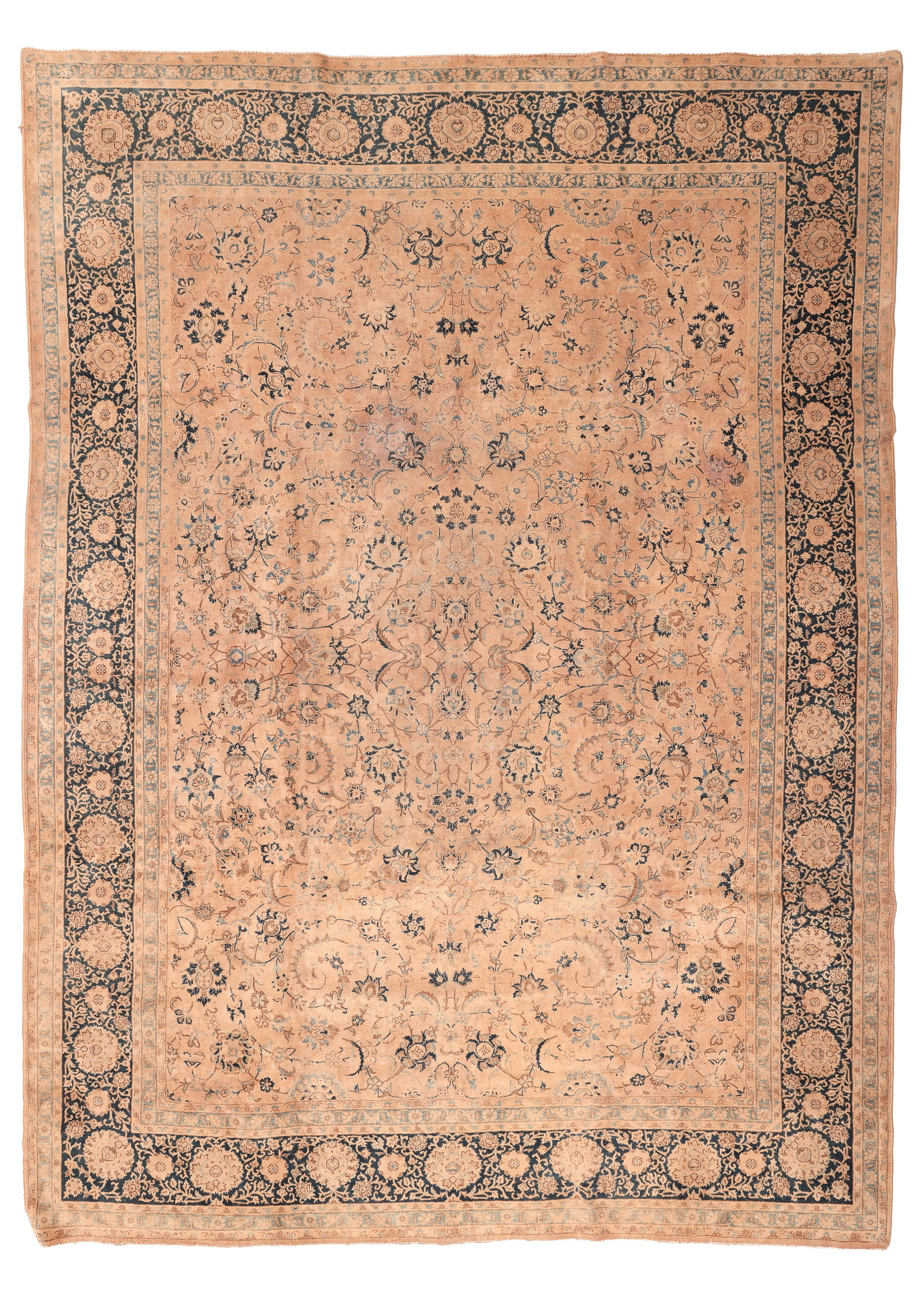 Tabriz Rug, Persia, 9'0'' x 12'4'': Tabriz Rug, Persia, Ca. 1930's/40's, 9'0'' x 12'4'' (274 x 376 cm). Weight: 64 lbs. Material: wool pile, cotton warp, cotton weft.