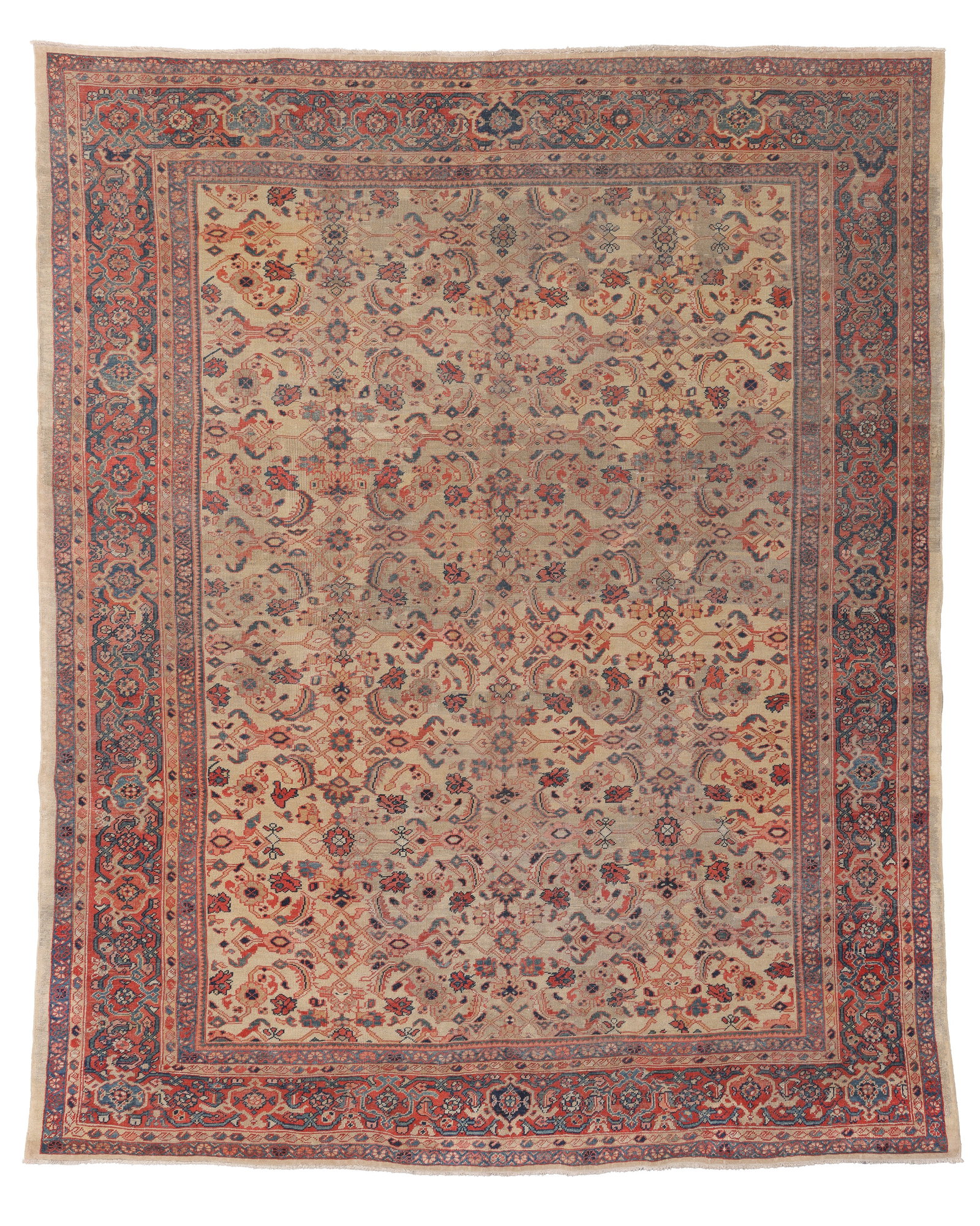 Fine Ivory Field Sultanabad Rug, Persia, Late 19th C., 8'6'' x 10'6'' (1 of 8)