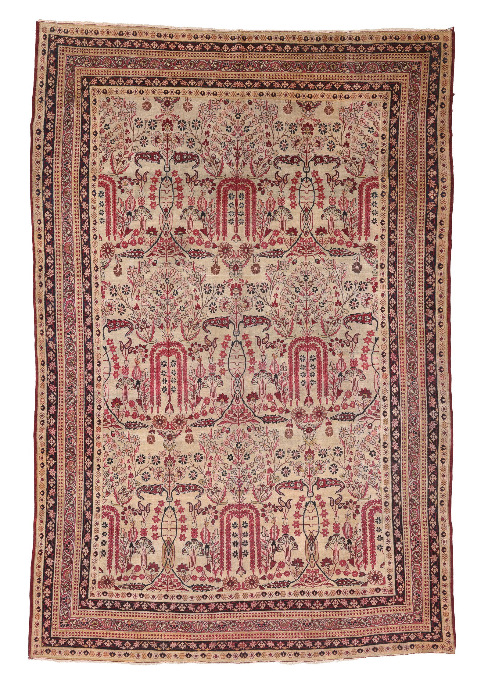 Ivory Field Lavar Kerman Rug, Persia, Ca. 1890, 8'1'' x 11'11'' (1 of 7)
