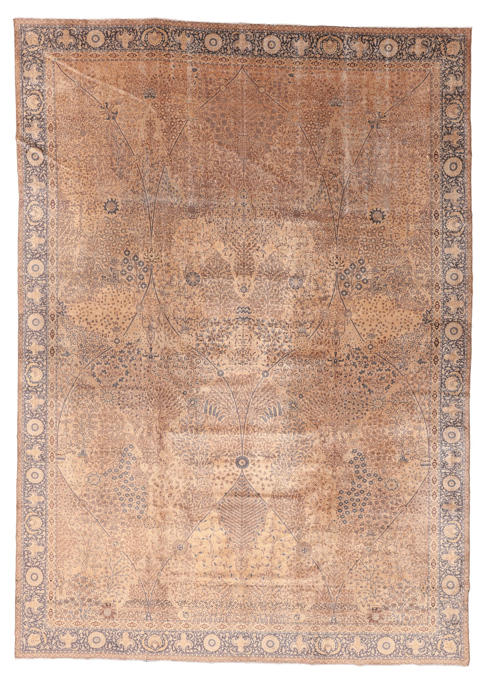 Mansion-Size Tabriz Rug, Persia, Early 20th C., 11'9'' x 16'7'': Mansion-Size Tabriz Rug, Persia, Early 20th C., 11'9'' x 16'7'' (358 x 505 cm). Weight: 90 lbs. Material: wool pile, cotton warp, cotton weft.