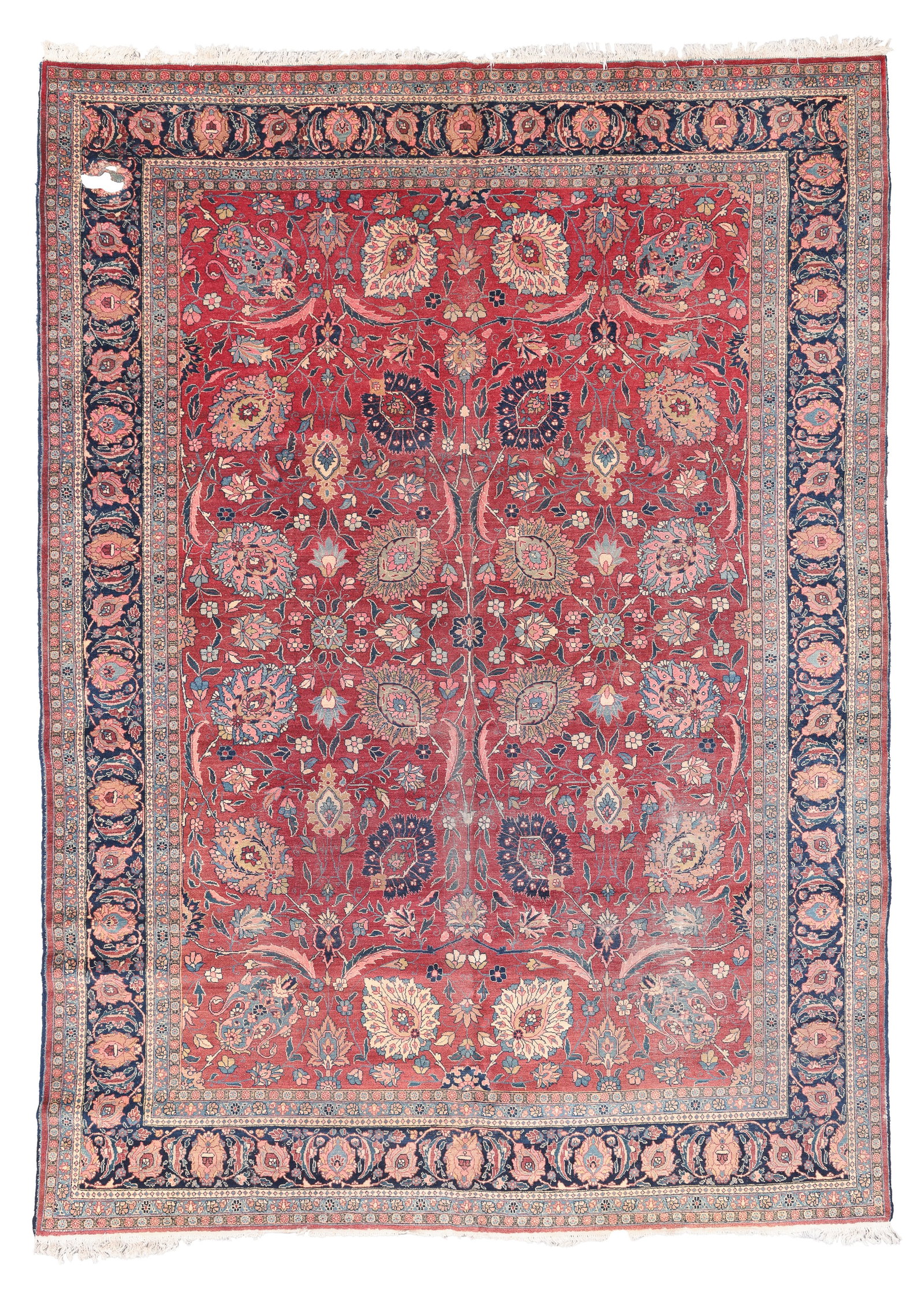 Tabriz Rug, Persia, Ca. 1910, 9'1'' x 12'3'': Tabriz Rug, Persia, Ca. 1910, 9'1'' x 12'3'' (277 x 373 cm). Weight: 70 lbs. Material: wool pile, cotton warp, cotton weft.