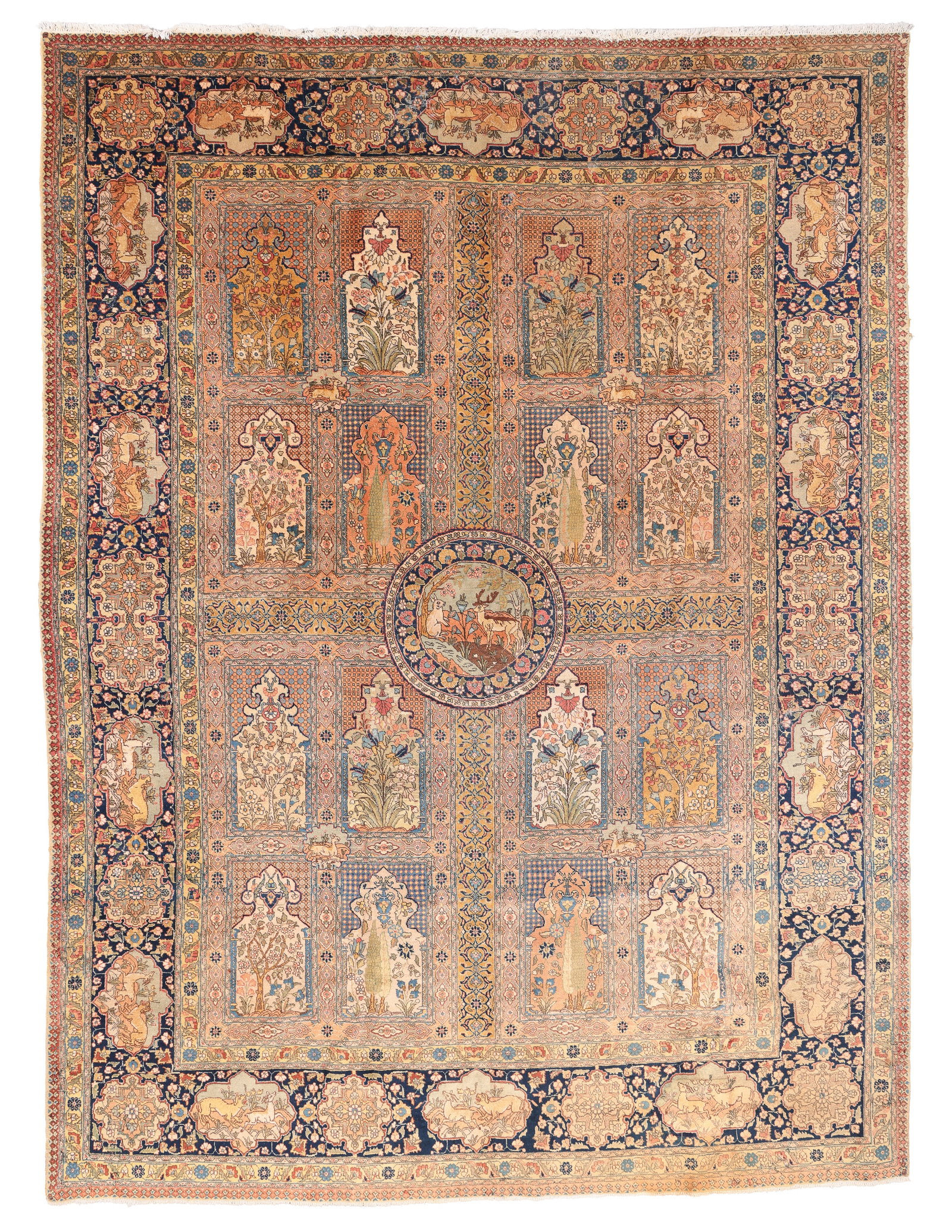 Tabriz Rug, Persia, Early 20th C., 9'7'' x 12'8'': Tabriz Rug, Persia, Early 20th C., 9'7'' x 12'8'' (292 x 386 cm). Weight: 67 lbs. Material: wool pile, cotton warp, cotton weft.