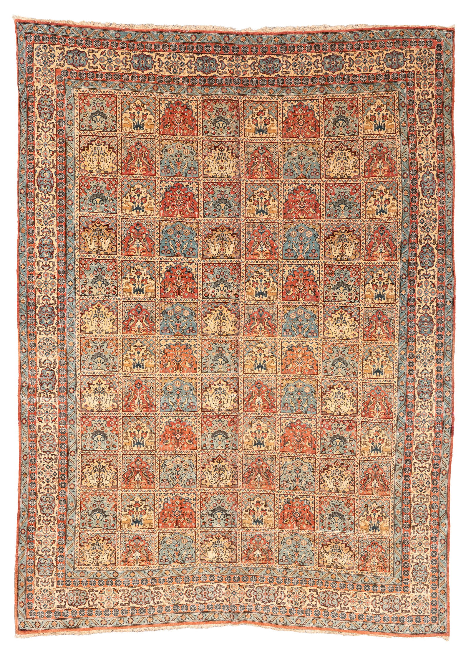 Tabriz Rug, Persia, Mid/Late 20th C., 7'2'' x 10'1'': Tabriz Rug, Persia, Mid/Late 20th C., 7'2'' x 10'1'' (218 x 307 cm). Weight: 39 lbs. Material: wool pile, cotton warp, cotton weft.