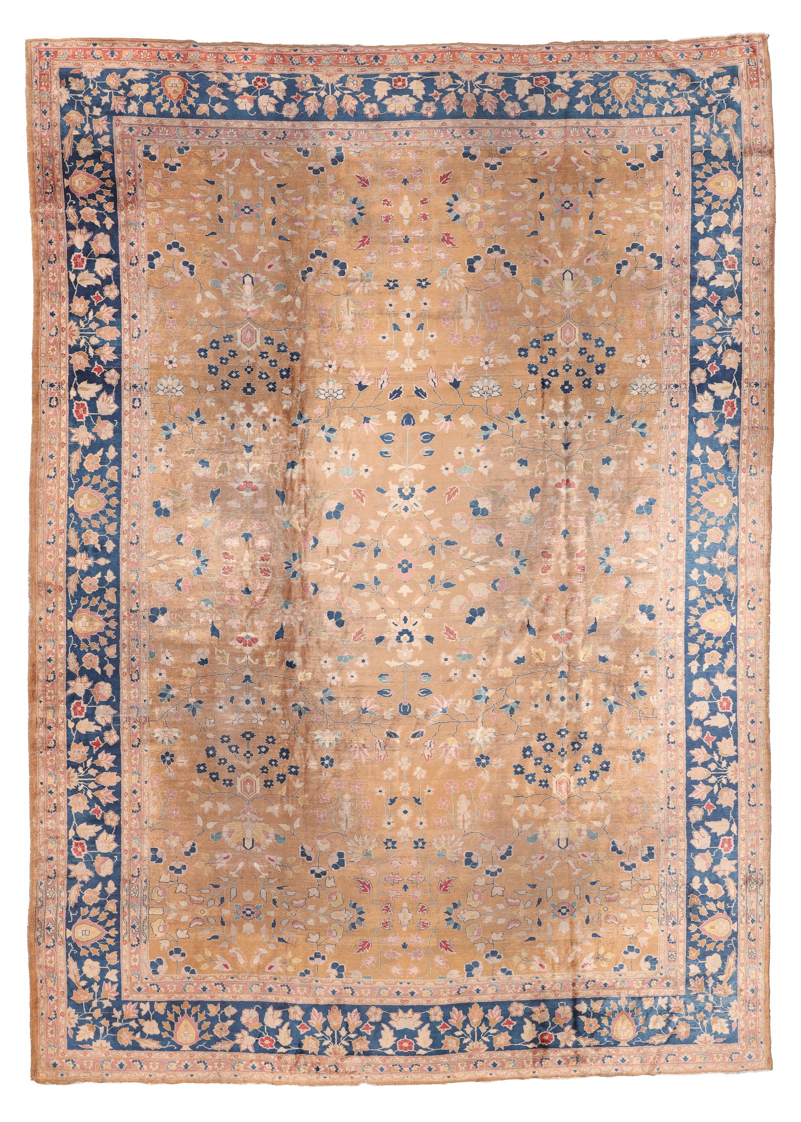 Laristan Rug, India, Ca. 1900, 11'2'' x 15'9'': Laristan Rug, India, Ca. 1900, 11'2'' x 15'9'' (340 x 480 cm). Weight: 96 lbs. Material: wool pile, cotton warp, cotton weft.