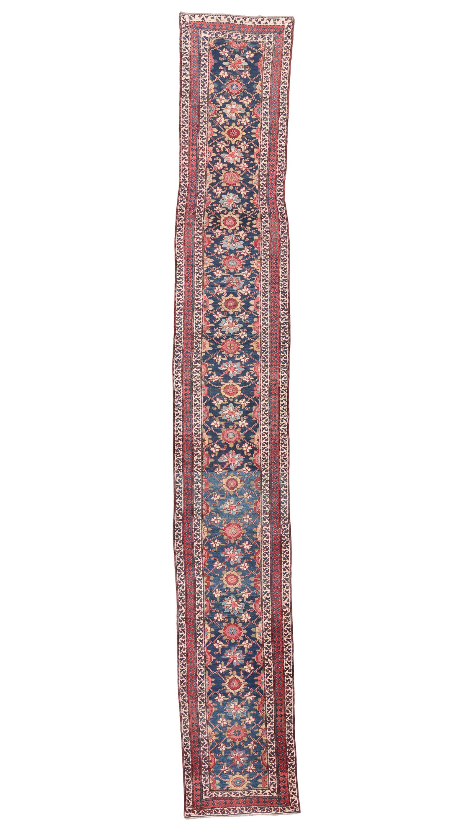 Long Kurd Veramin Runner, Persia, Late 19th C., 3'3'' x 22'6'': Long Kurd Veramin Runner, Persia, Late 19th C., 3'3'' x 22'6'' (99 x 686 cm). Weight: 42 lbs. Material: wool pile, wool warp, wool weft.