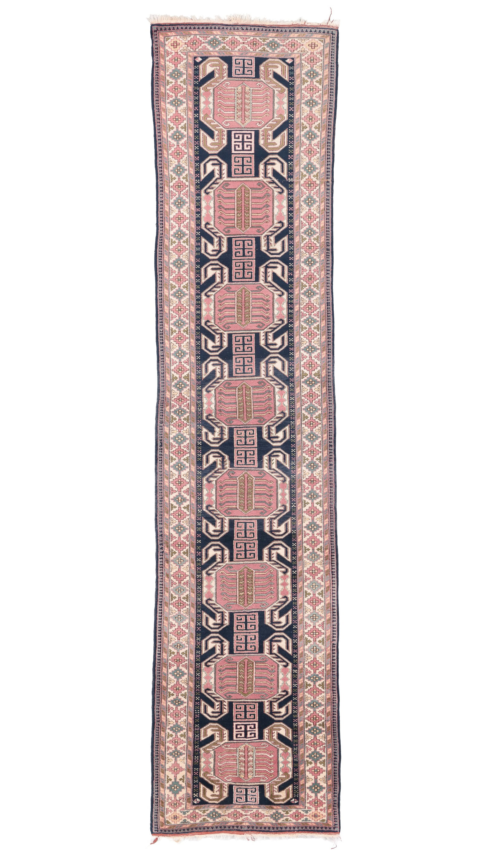 Lenkoran Kazak Style Runner, Turkey, Mid/Late 20th C., 2'9'' x 12'4'' (1 of 7)