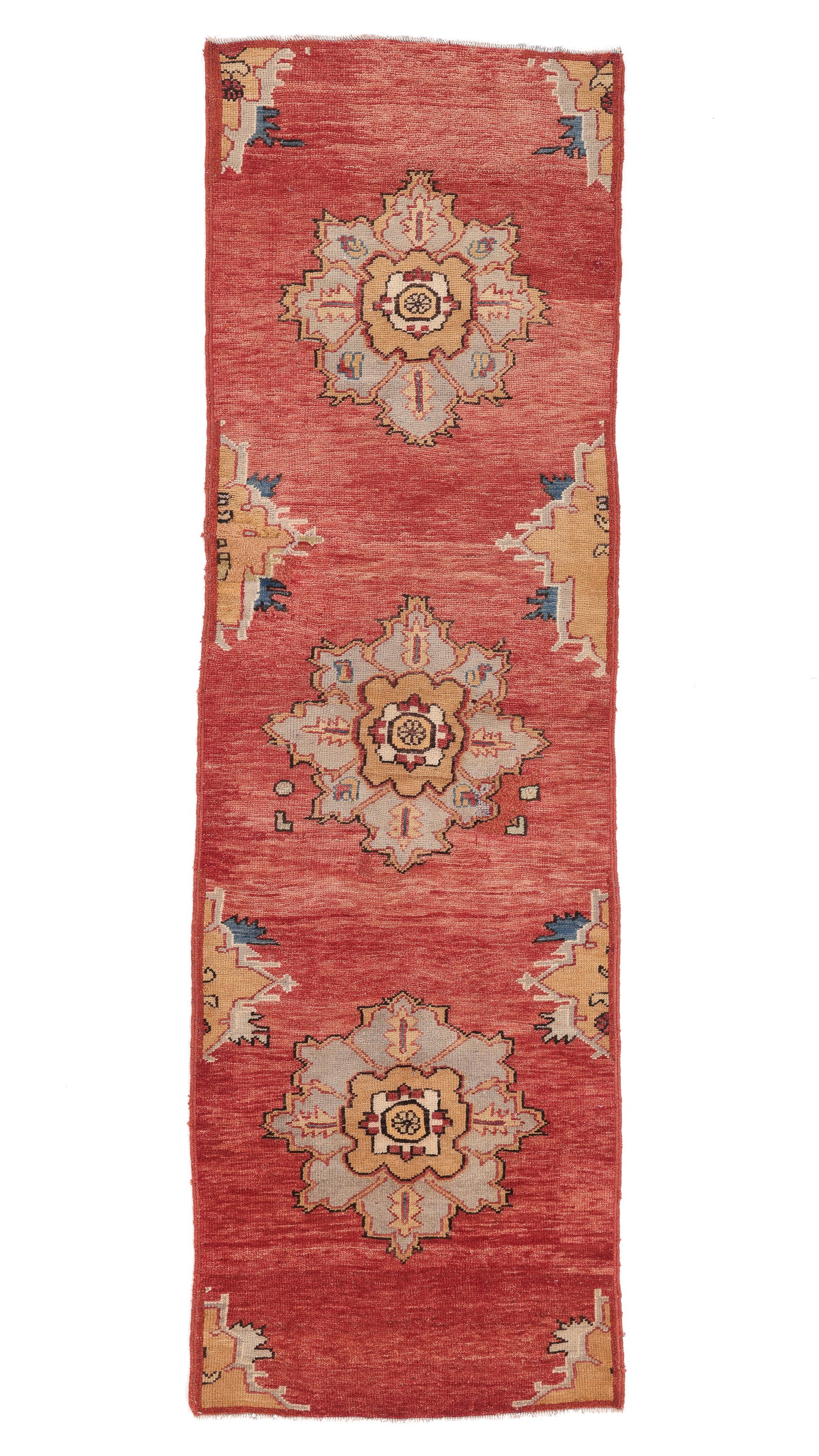 Oushak Runner, Turkey, Mid 20th C., 2'6'' x 8'2'': Oushak Runner, Turkey, Mid 20th C., 2'6'' x 8'2'' (76 x 249 cm). Weight: 9 lbs. Wool.