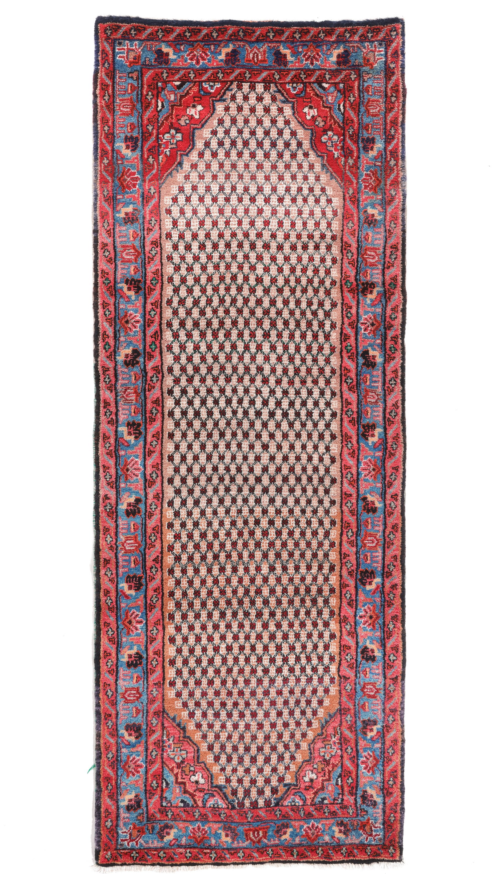 Hamadan Rug, Persia, Mid 20th C., 3'6'' x 9'7'': Hamadan Rug, Persia, Mid 20th C., 3'6'' x 9'7'' (107 x 292 cm). Weight: 27 lbs. Material: wool pile, cotton warp, cotton weft.