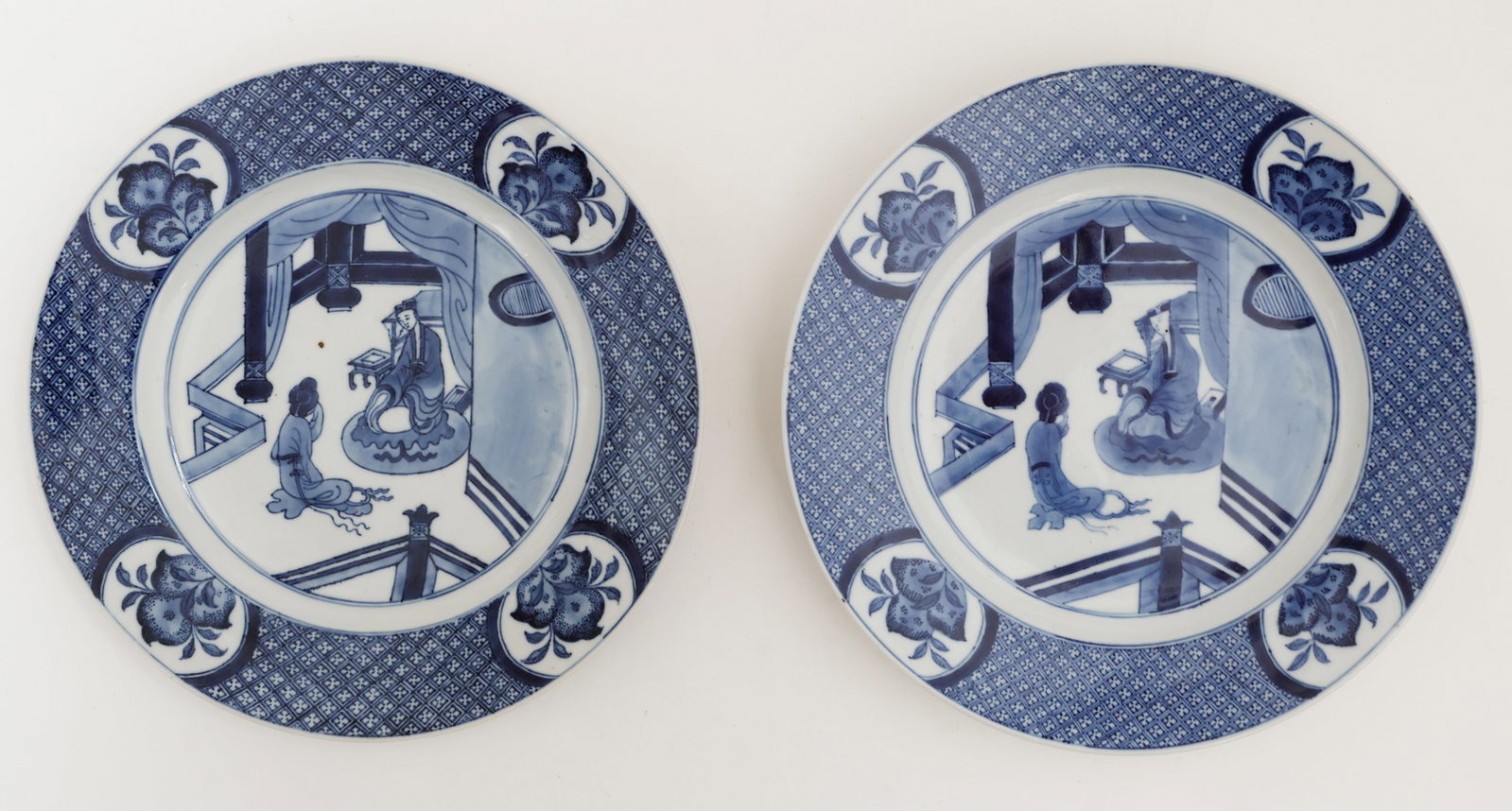 2 Chinese Antique Blue and White Porcelain Plates,Qing Dynastiy Kangxi Period (1 of 2)