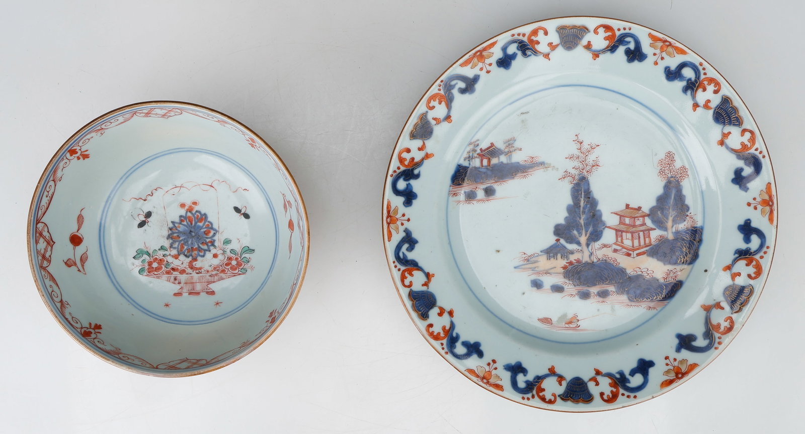 Chinese Kangxi Imari Porcelain Bowl And Plate, Qing Dynasty, Kangxi Period (1 of 6)