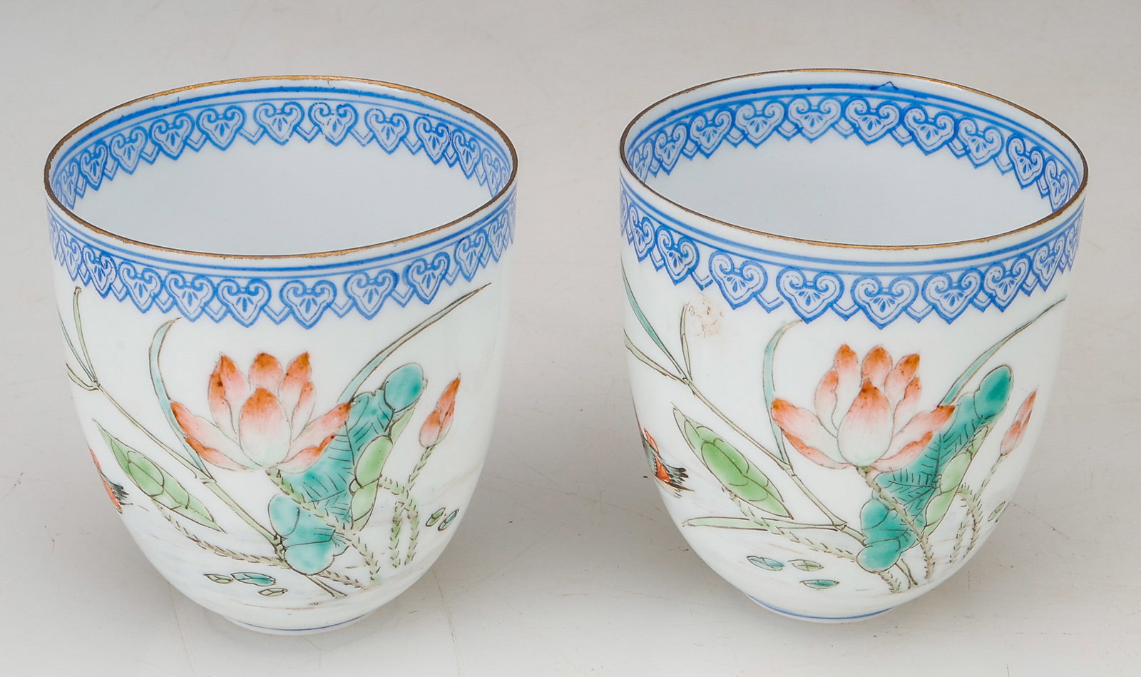 A Fine Pair Of Famille-Rose Egg Shell Porcelain Tea Cups, Republic Period (1 of 4)
