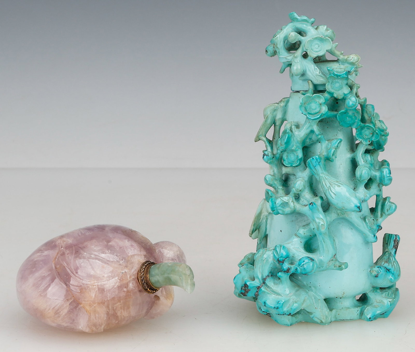 2 Chinese Hardstone Snuff Bottles, Late Qing Dynasty - Early Republic, C. 1880-1920 (1 of 5)