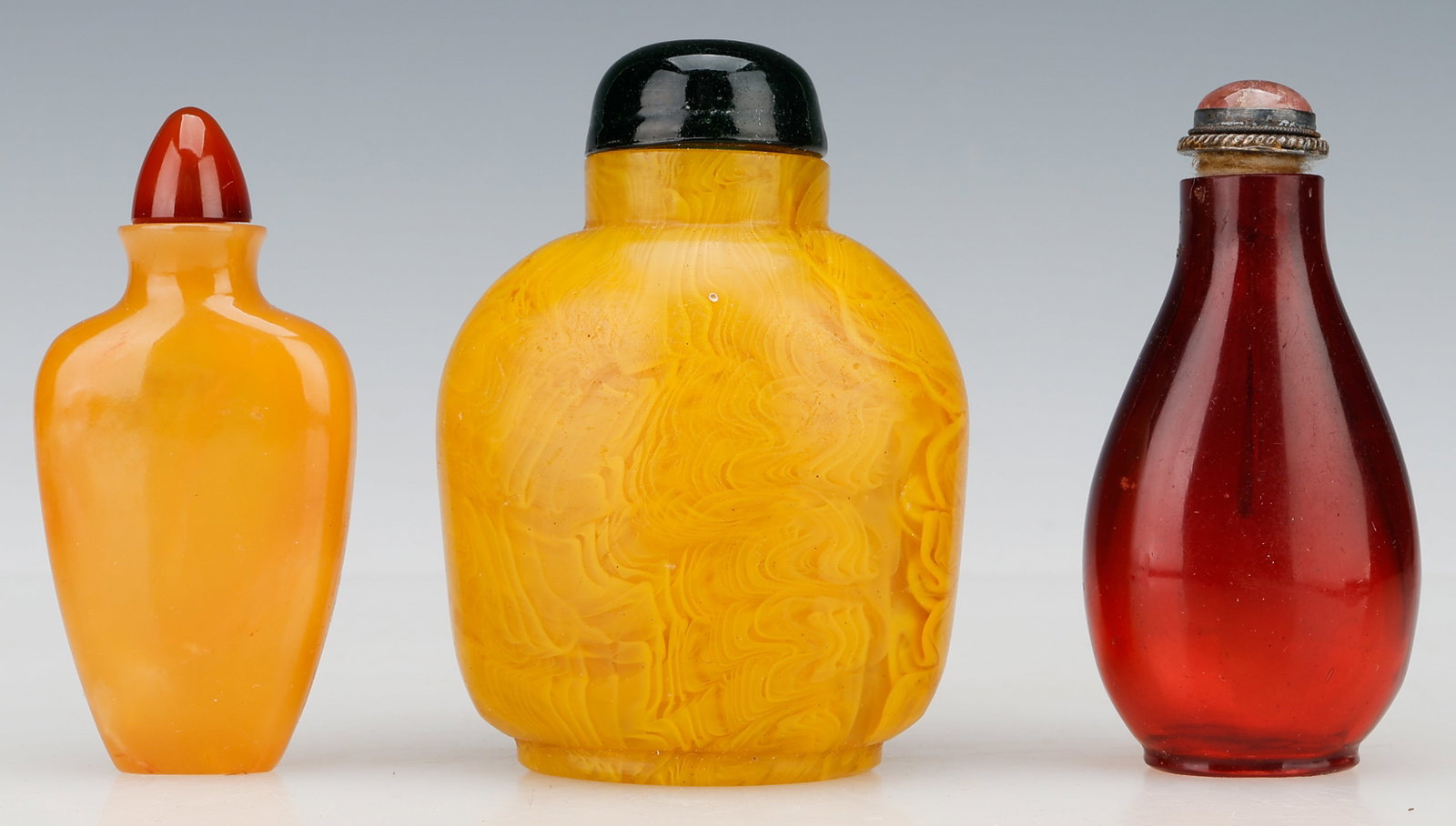 3 Peking Glass Chinese Snuff Bottles, 19th- Early 20th Century (1 of 4)