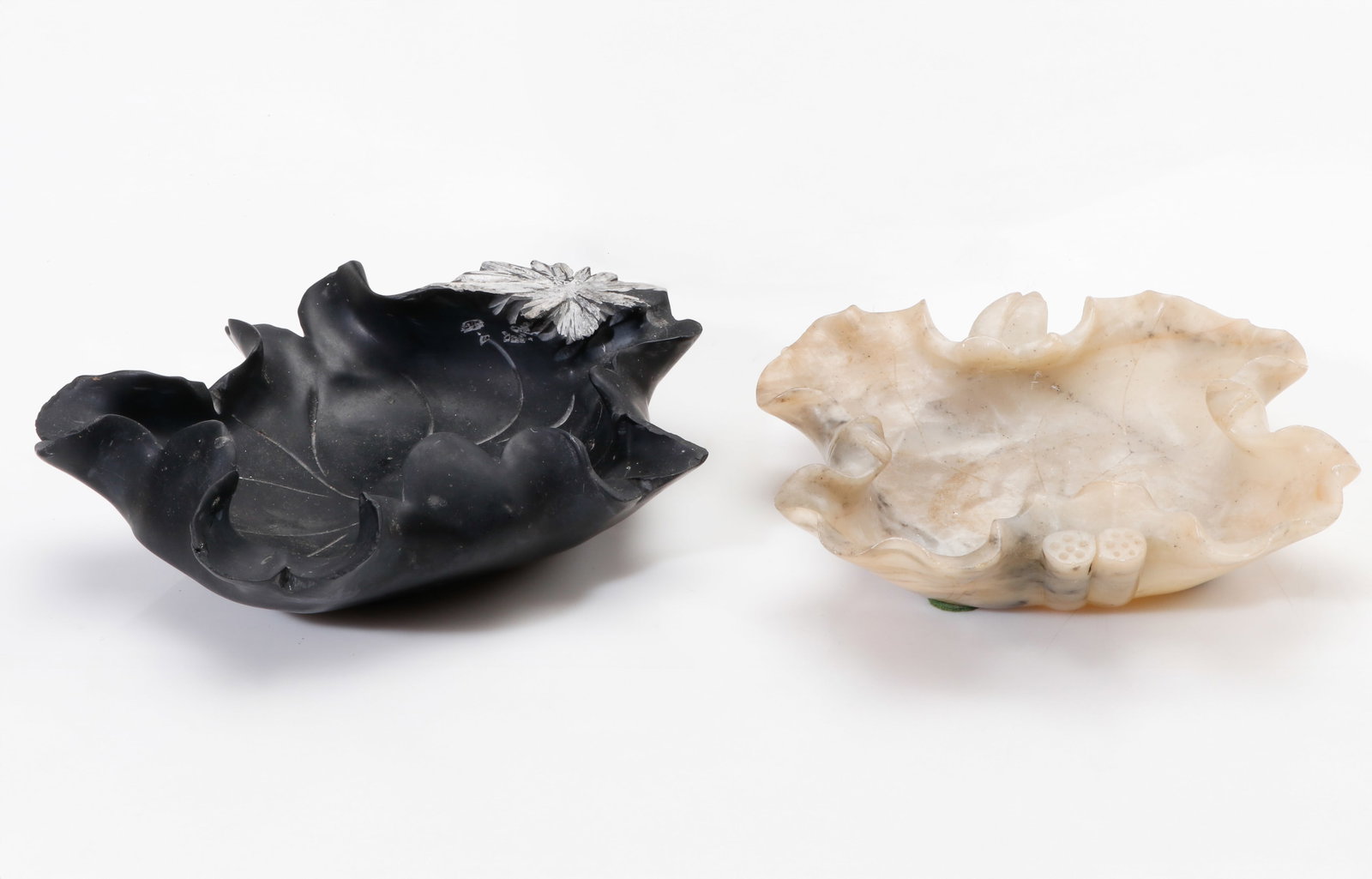 2 Leaf-Form Brush Holders, 19th C. (1 of 3)
