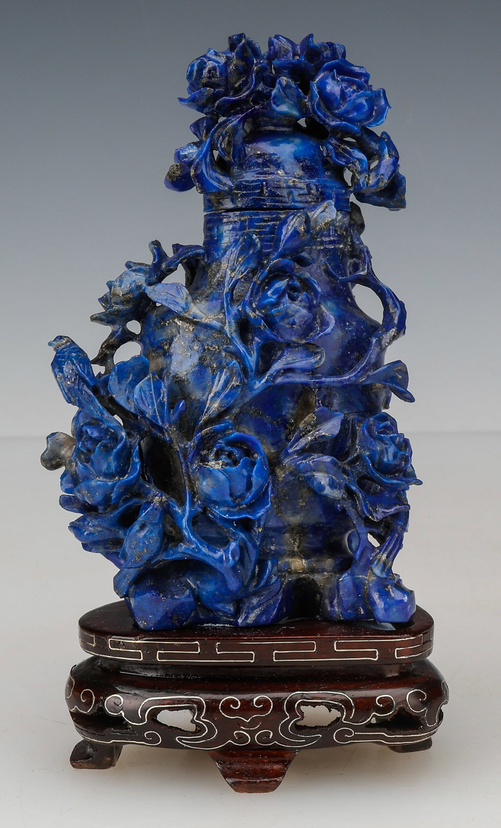 Chinese Lapis Lazuli Covered Vase, 19th Century to Republic Period, H: 4" (10 cm) (1 of 5)