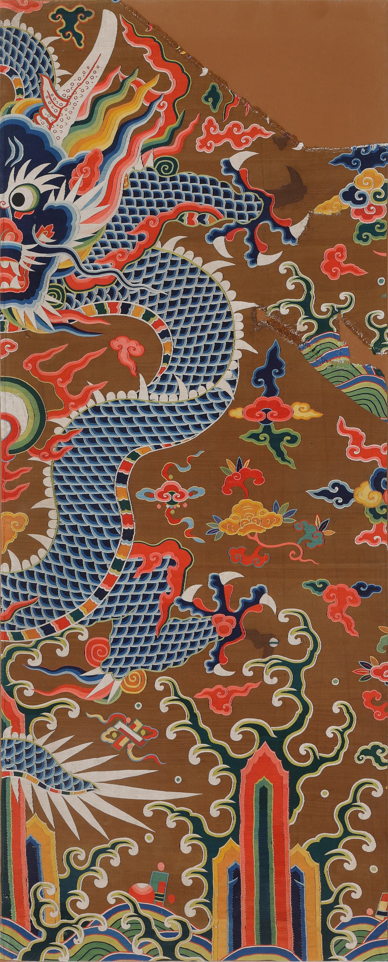 Extremely Rare Chinese Wanli Dragon 'Kesi' Robe Fragment, Ming Dynasty, Wanli Period (1572-1620), (1 of 5)
