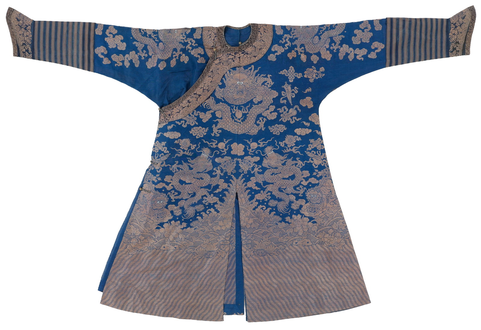 Chinese Silk Dragon Jifu Summer Robe, 19th Century. (1 of 5)