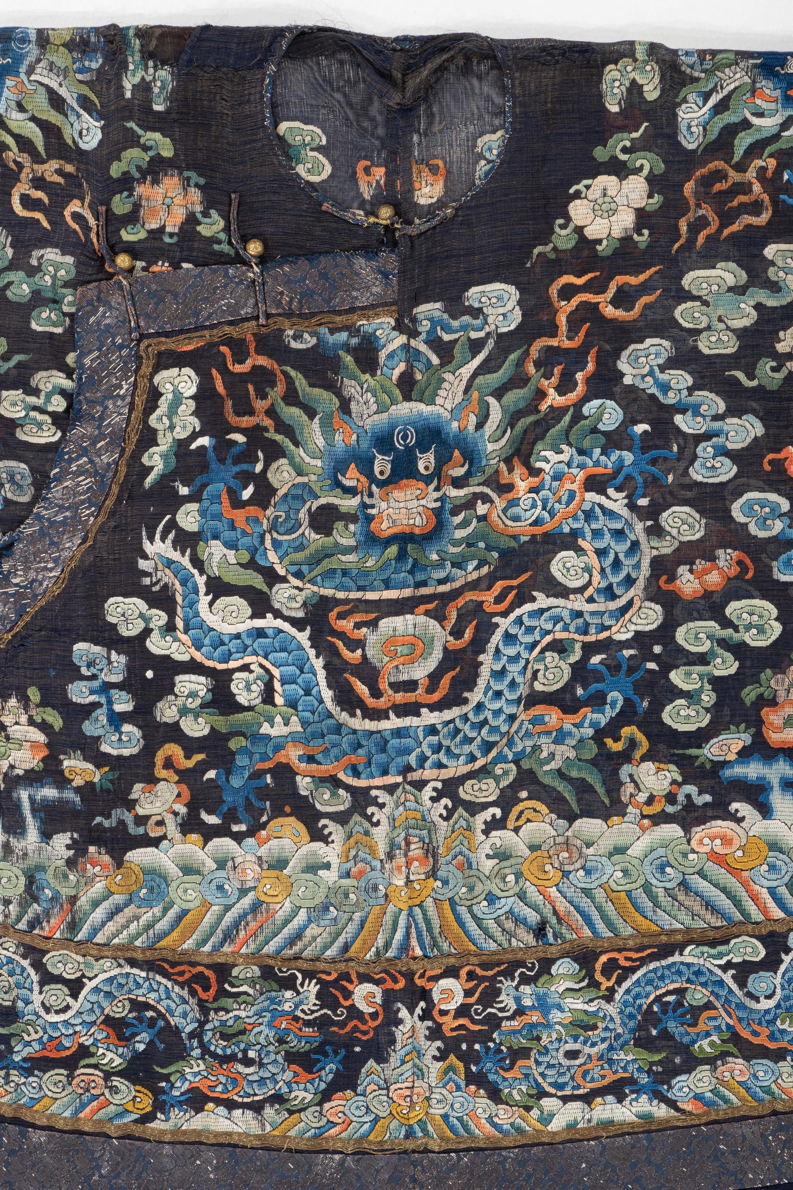 A Chinese Five-Clawed Dragon Silk Gauze Jifu Court Robe - 2