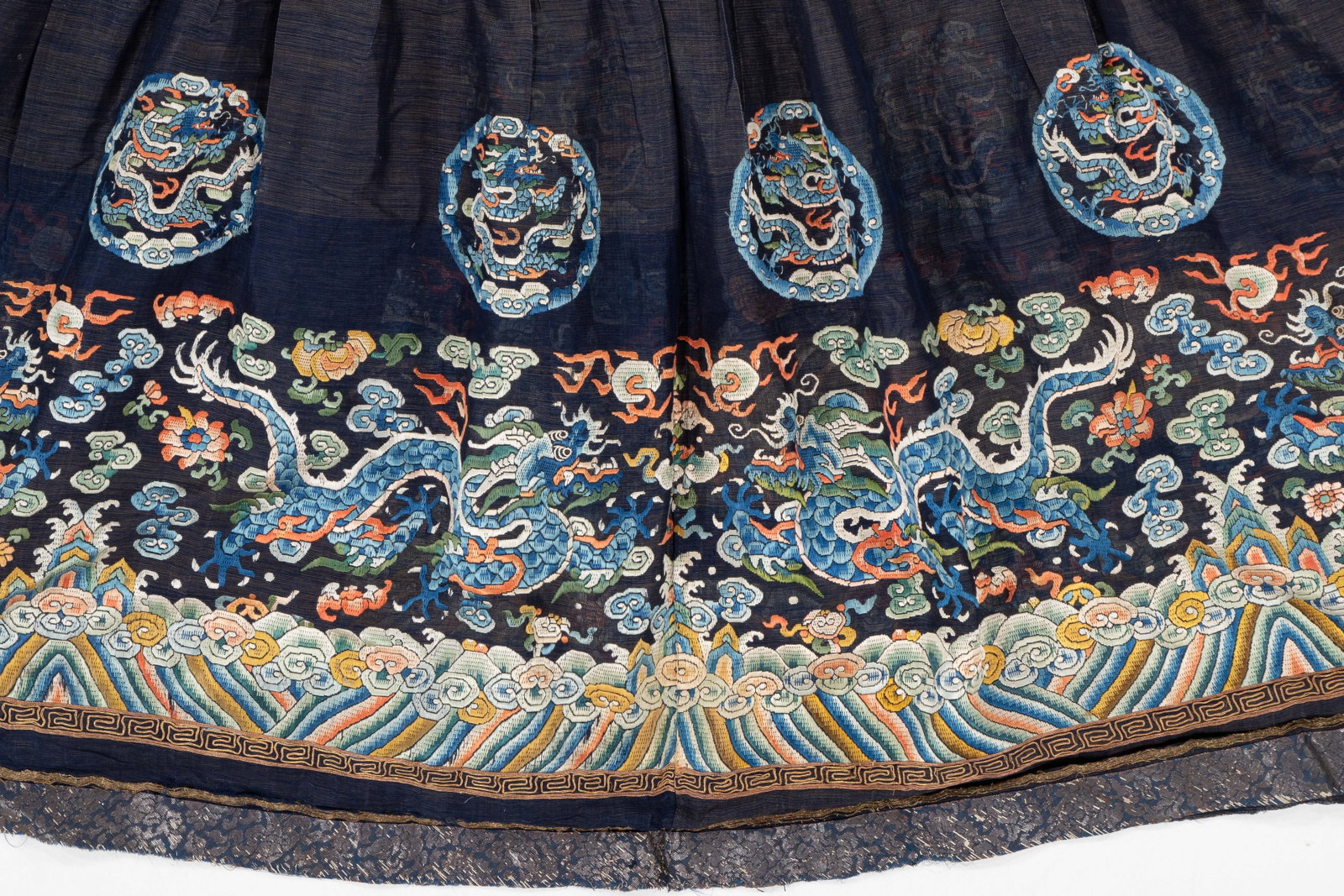 A Chinese Five-Clawed Dragon Silk Gauze Jifu Court Robe - 3