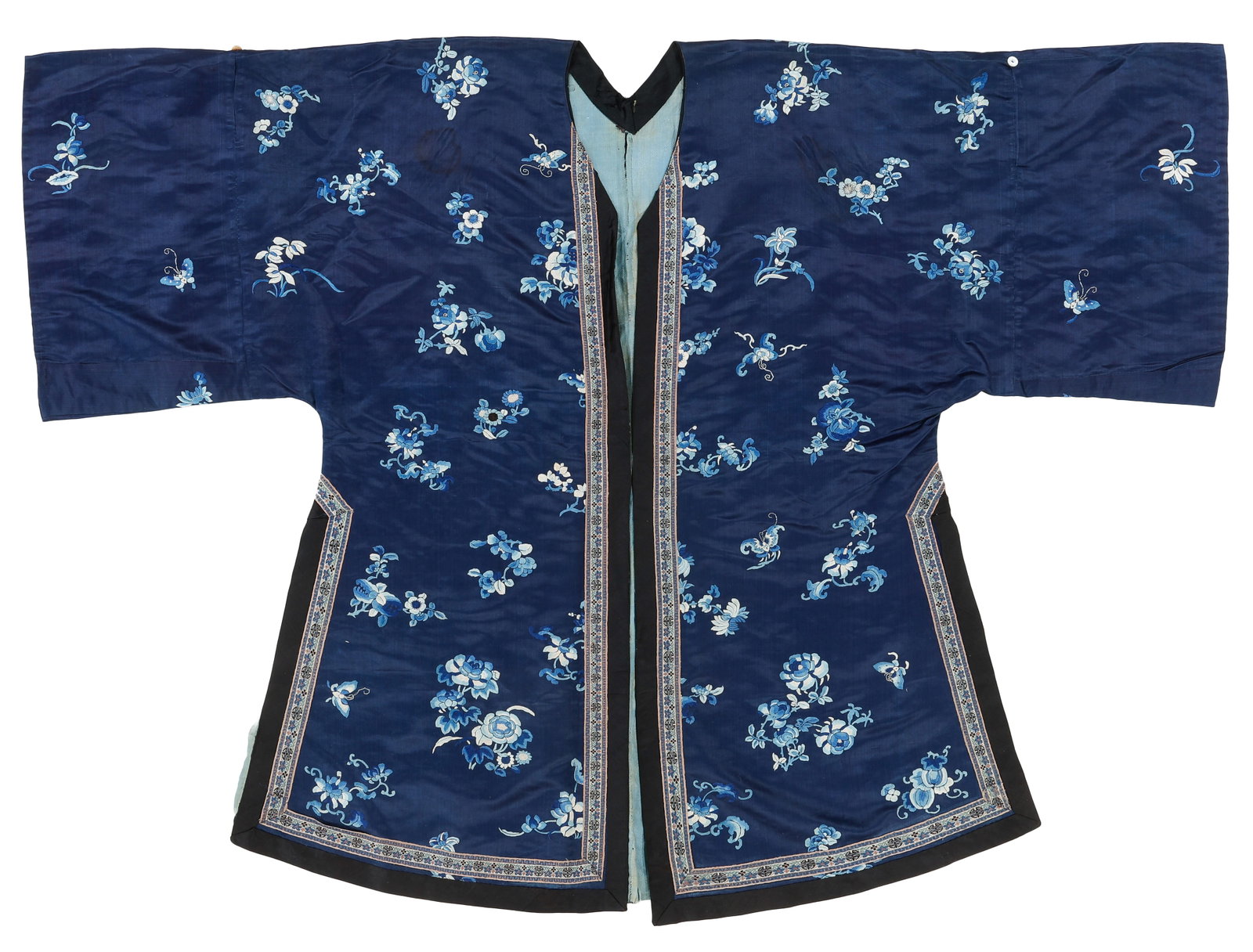 Chinese Woman's Embroidered Silk Robe, Late Qing (1 of 5)