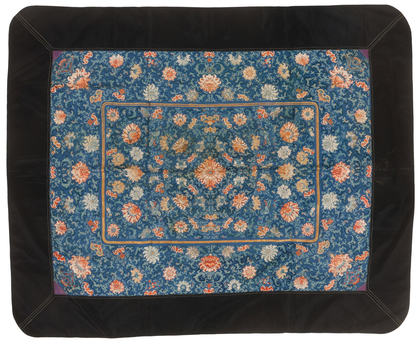 Chinese Silk Embroidered Table Cover, 19th Century (1 of 4)
