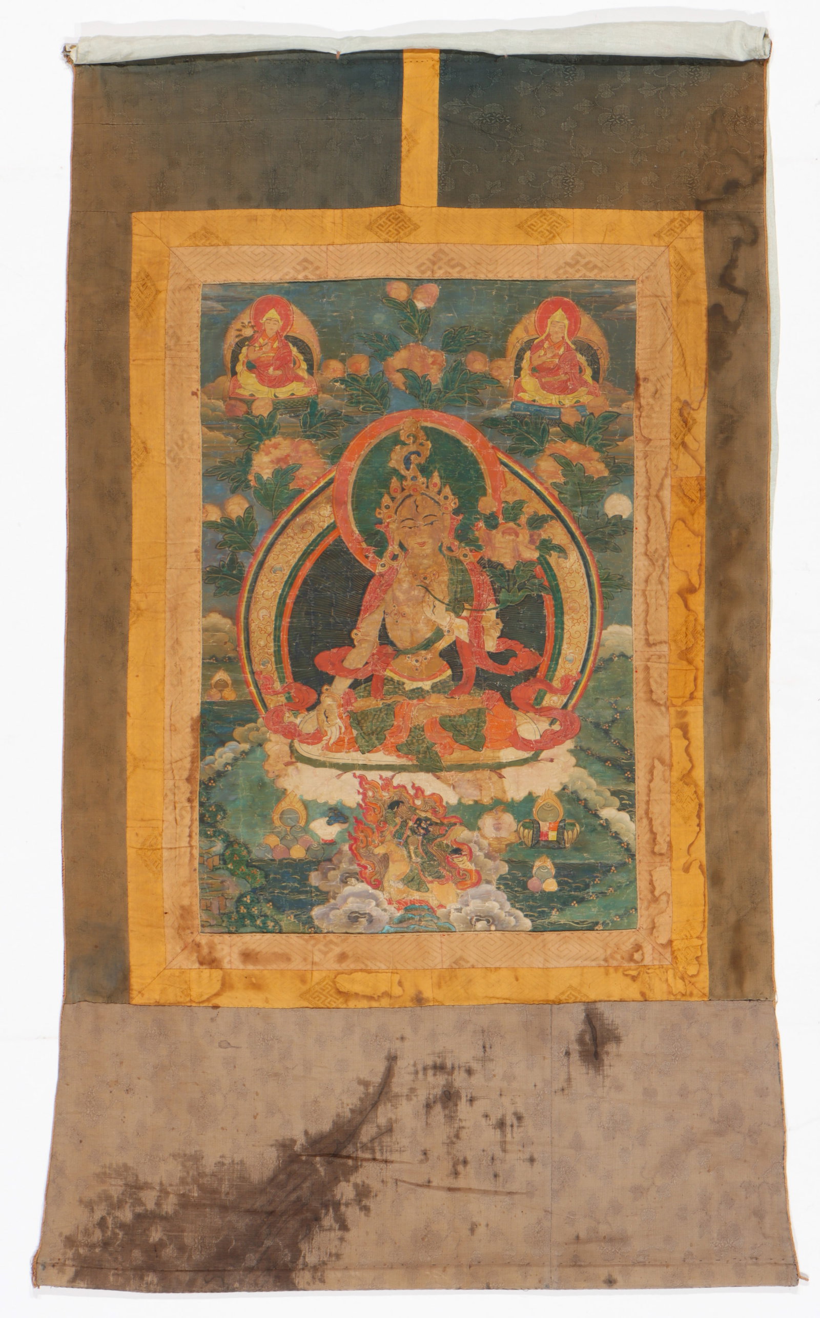 Antique Tibetan Thangka Of Green Tara, C. 18-19th C. (1 of 5)
