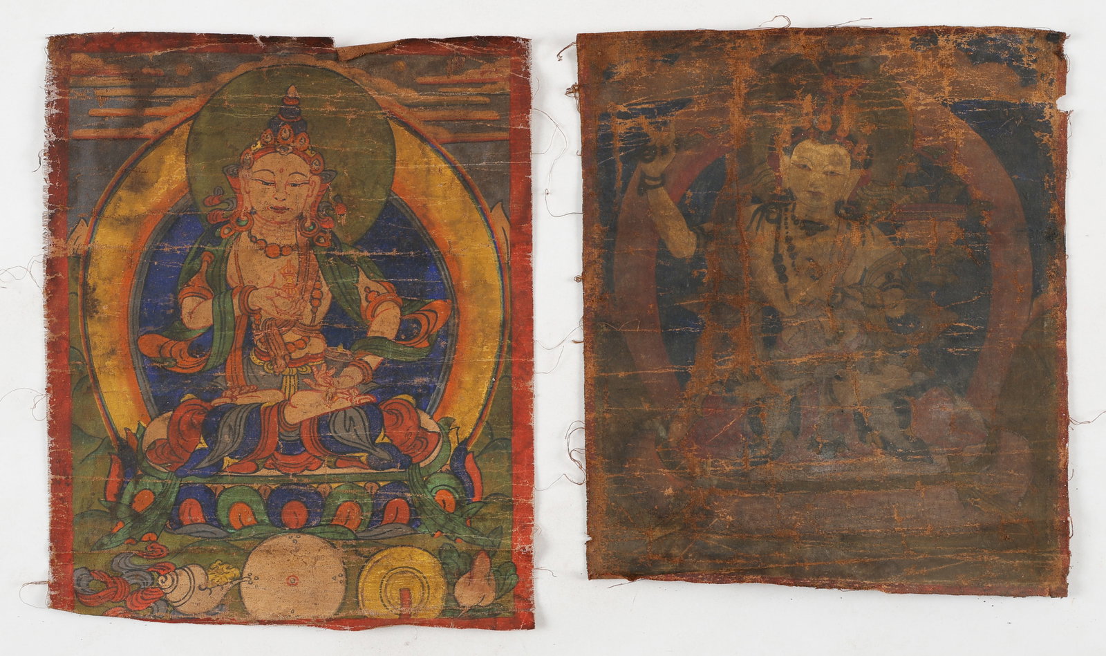 2 Himalayan Buddhist Painted Cloth Icons (1 of 5)